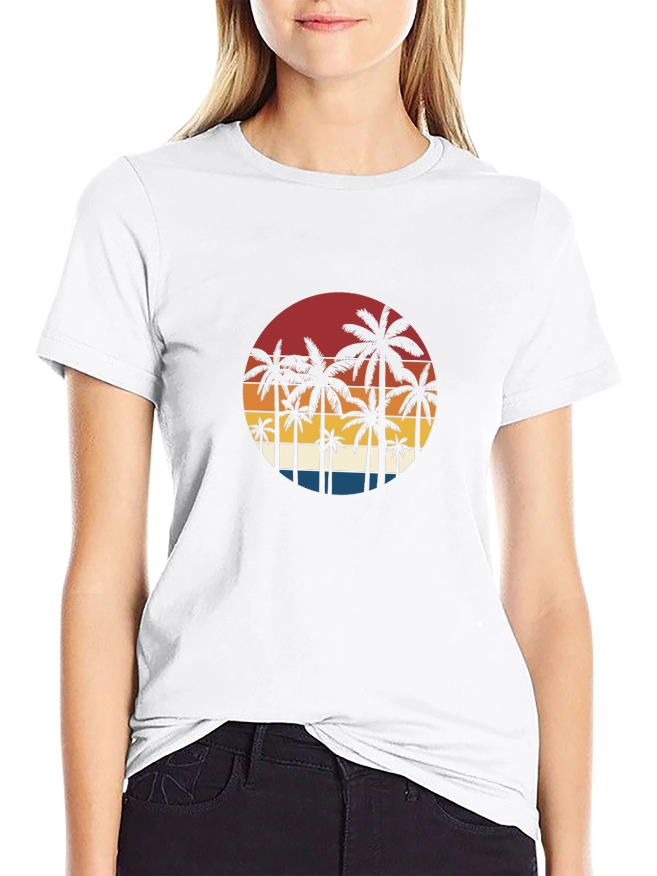 Retro Palm Tree Sunset Graphic Tee