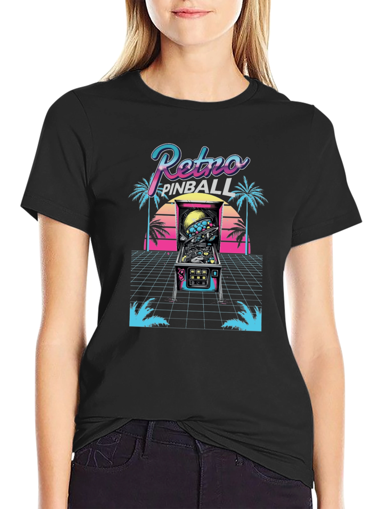 Retro Pinball T-Shirt - 80s Arcade Style