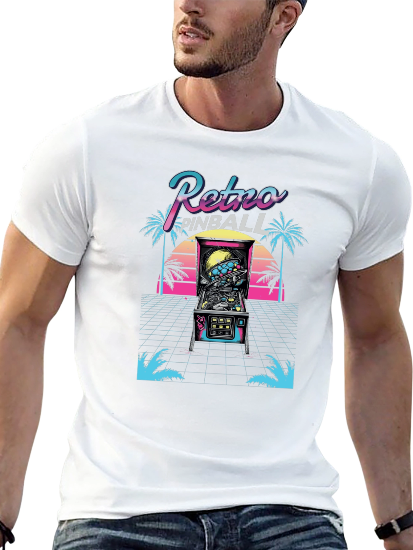 Retro Pinball T-Shirt - 80s Arcade Style