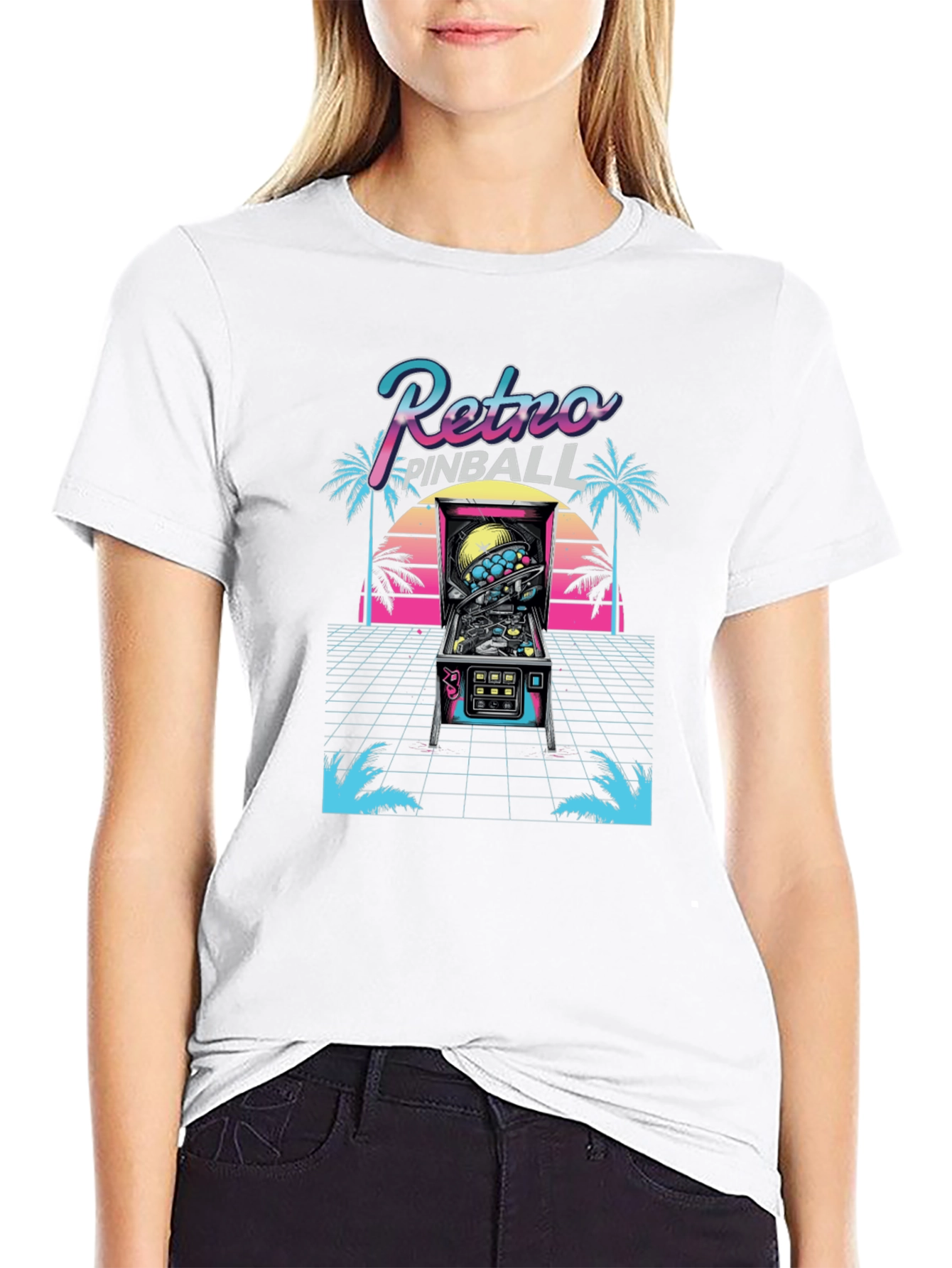 Retro Pinball T-Shirt - 80s Arcade Style