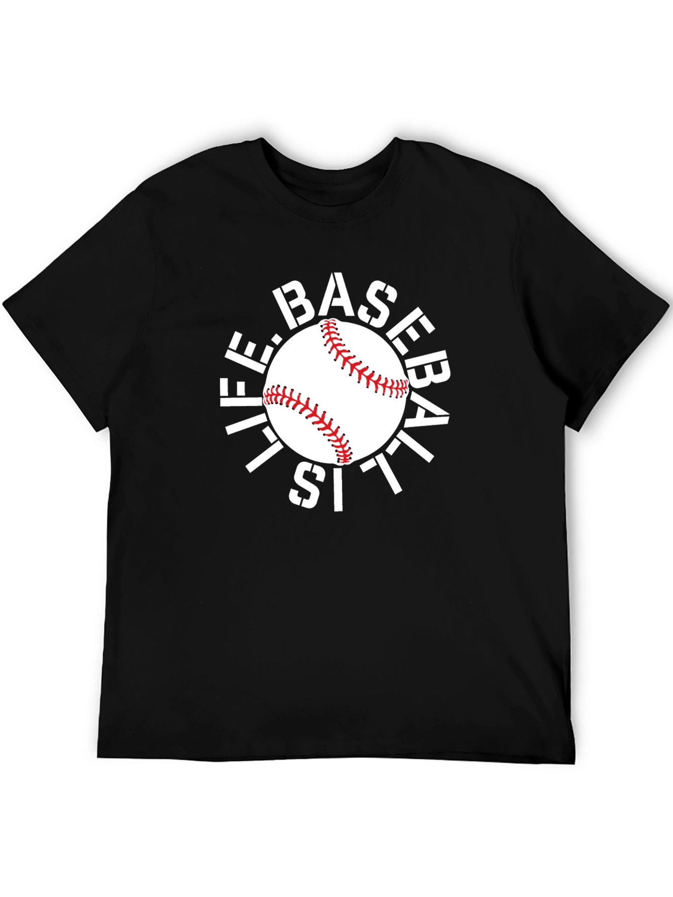 Life Is Baseball Graphic Tee - Black