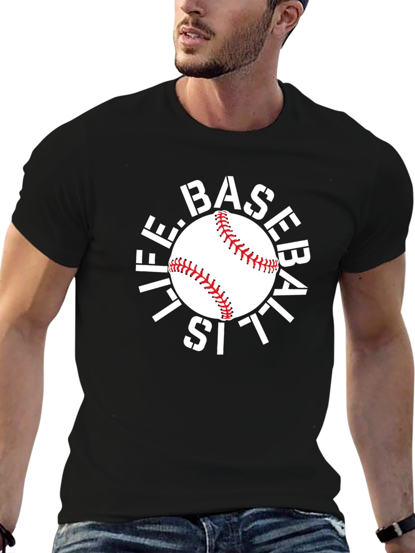 Life Is Baseball Graphic Tee - Black