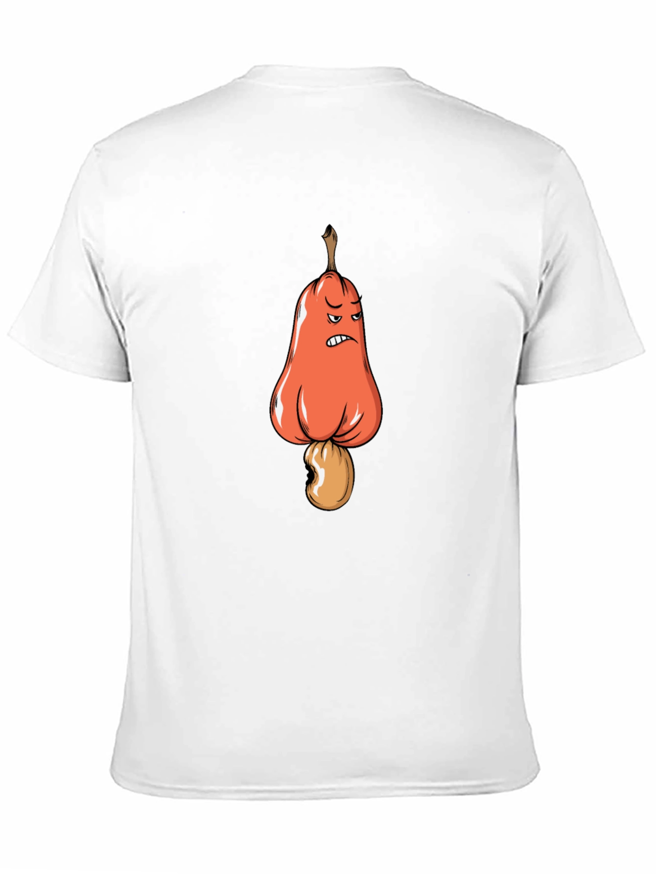 Angry Cashew Cartoon Graphic Black T-Shirt