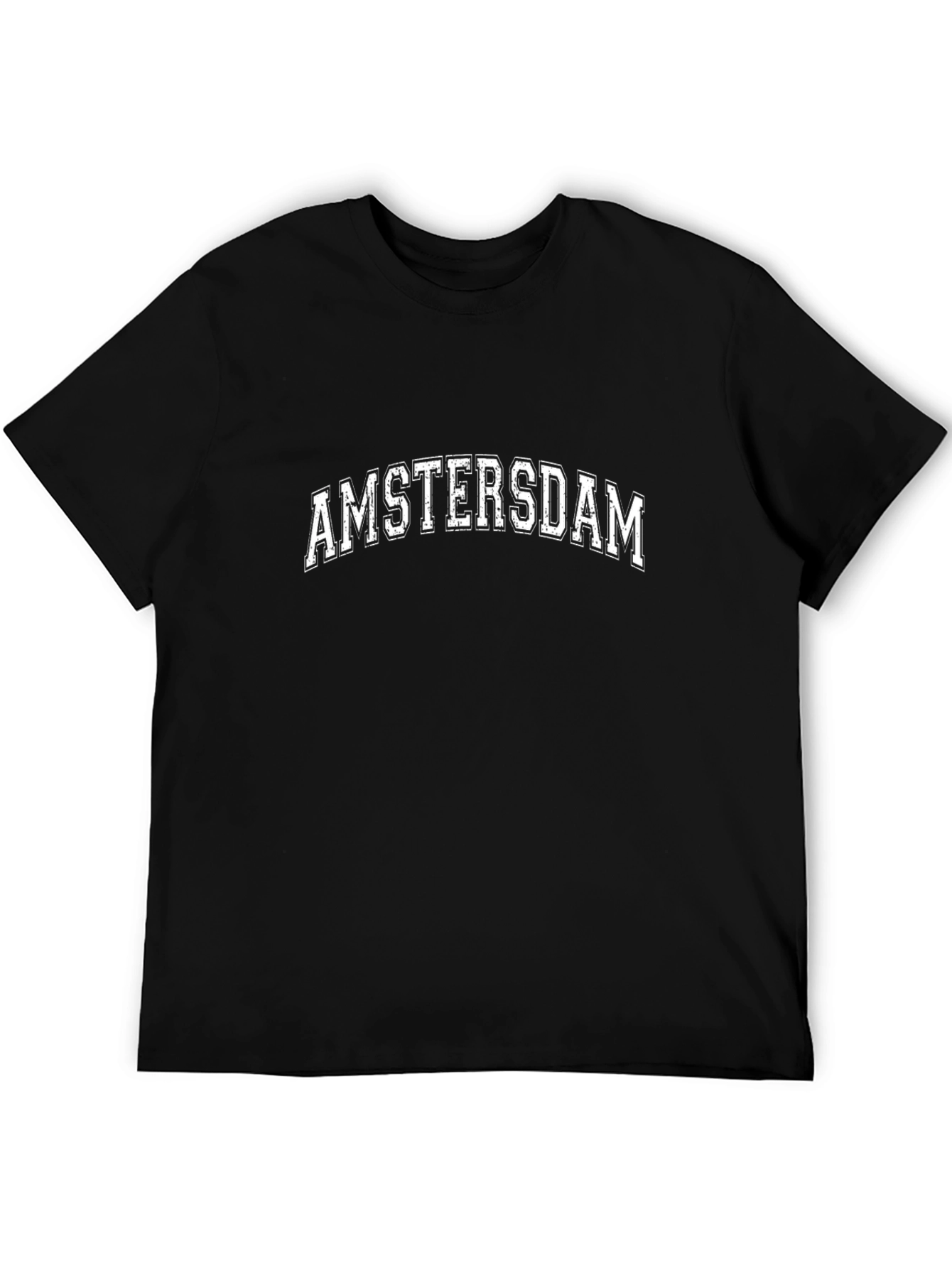Amsterdam Graphic Tee - Black Cotton Casual