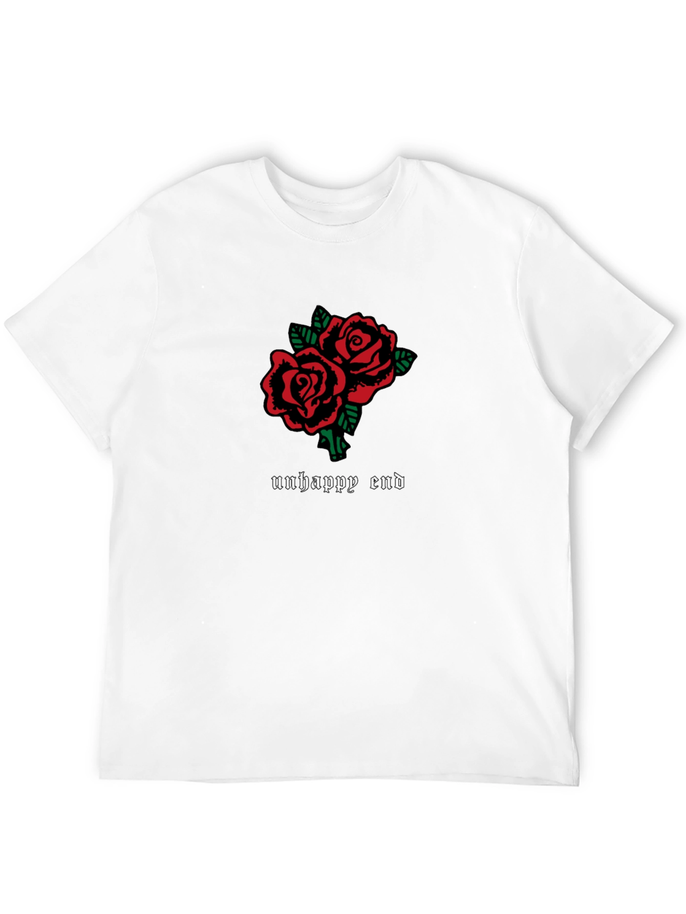 Unhappy End Roses Graphic T-Shirt - Black