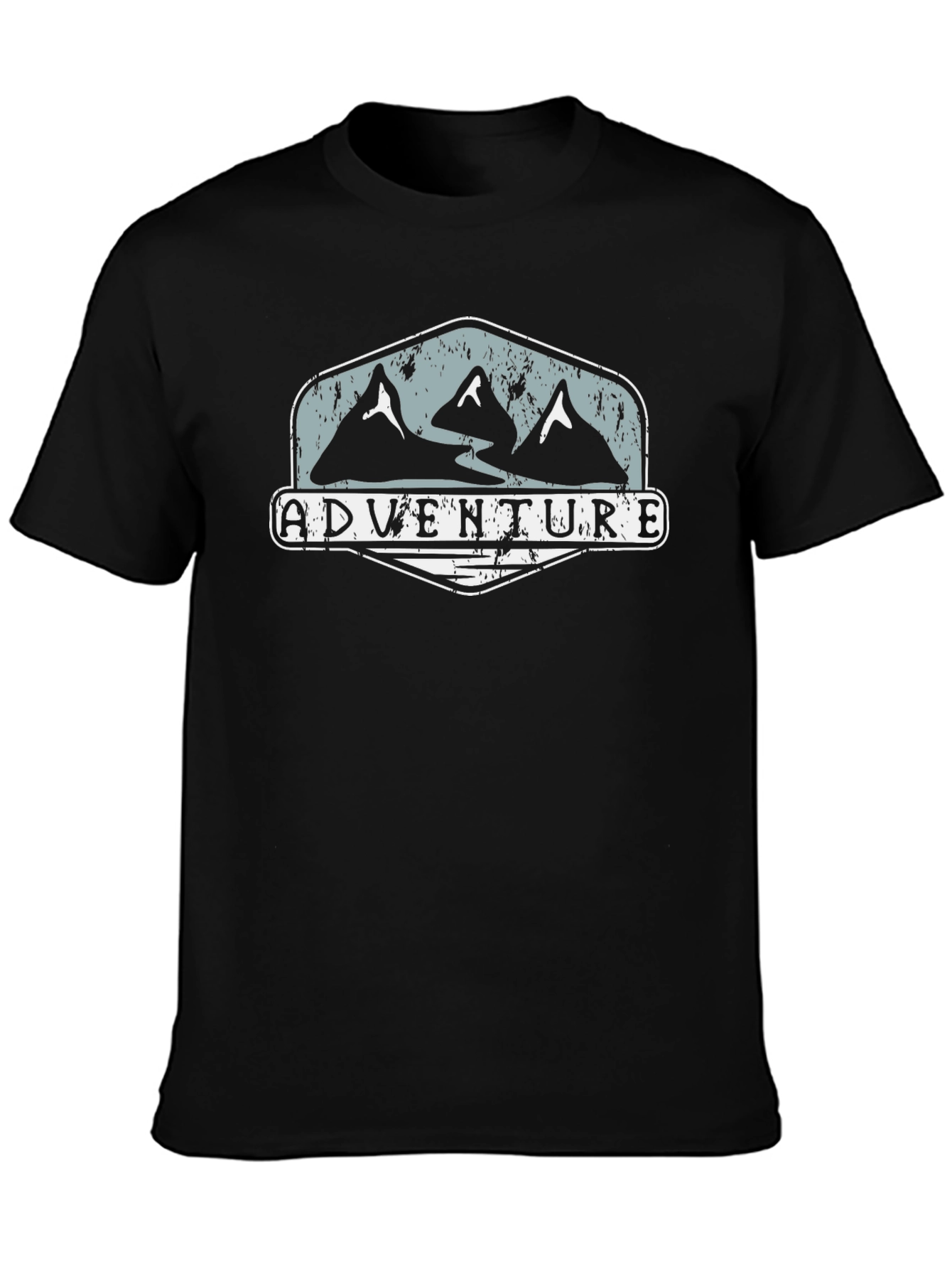Adventure Graphic Tee - Mountain Design Black Shirt