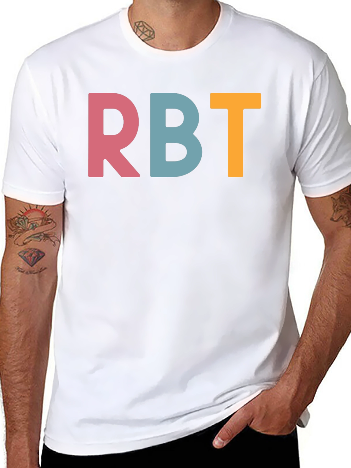 RBT Letter Graphic Tee - Casual Style Soft Fabric
