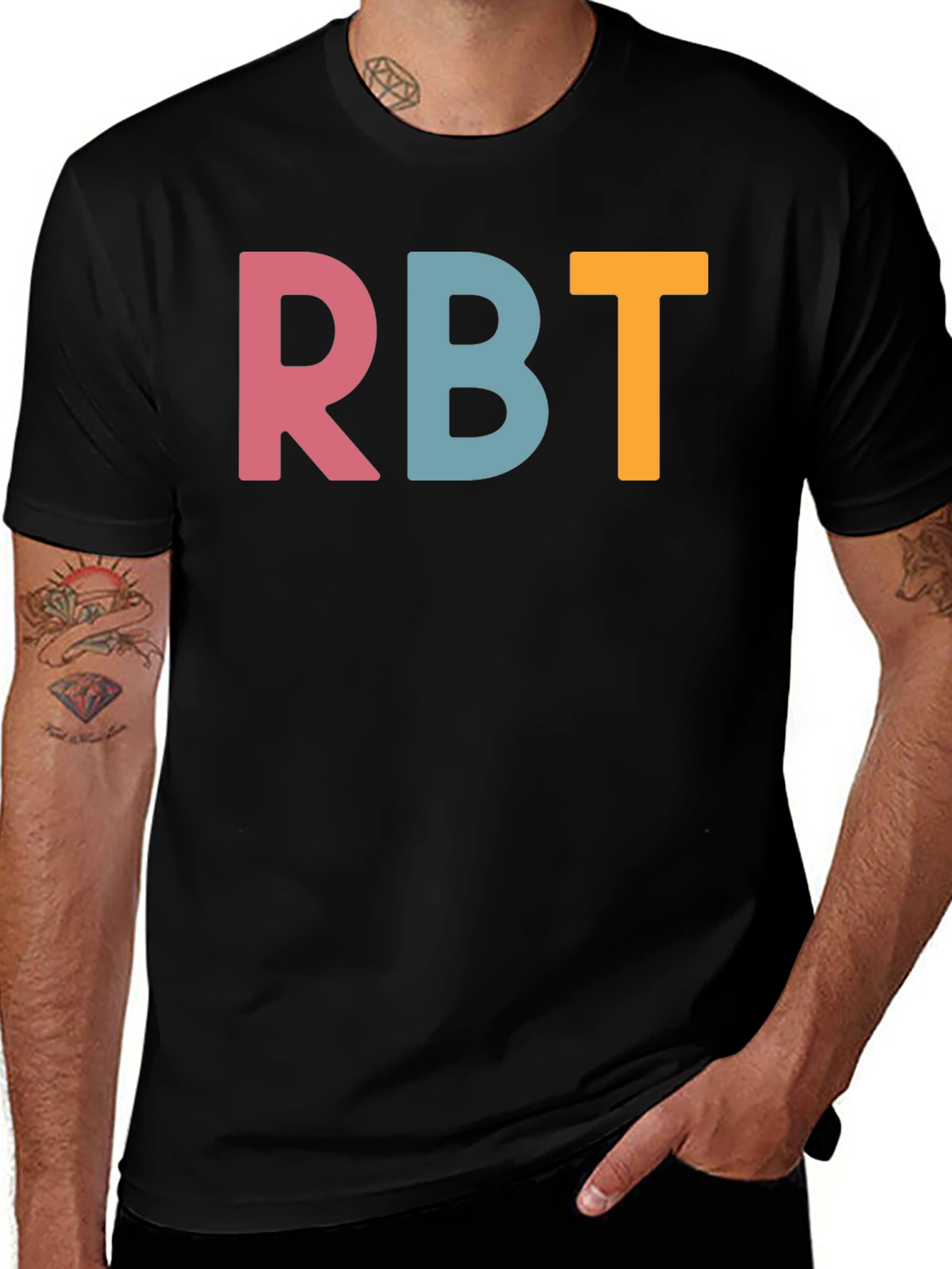 RBT Letter Graphic Tee - Casual Style Soft Fabric