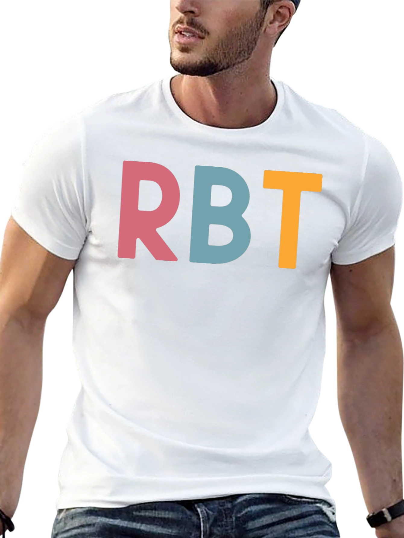 RBT Letter Graphic Tee - Casual Style Soft Fabric
