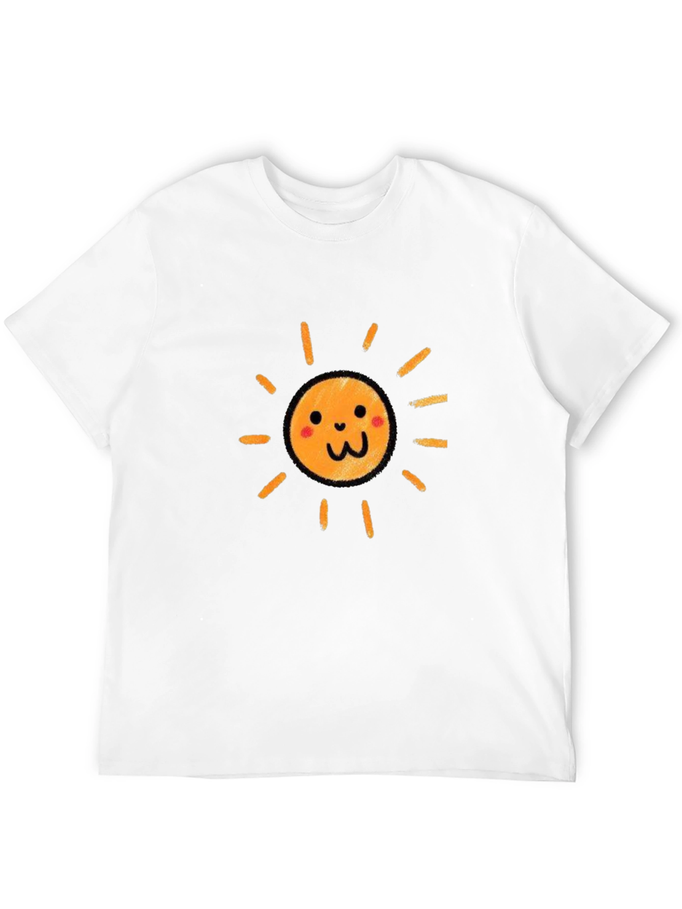 Cute Smiling Sun Graphic Black T-Shirt