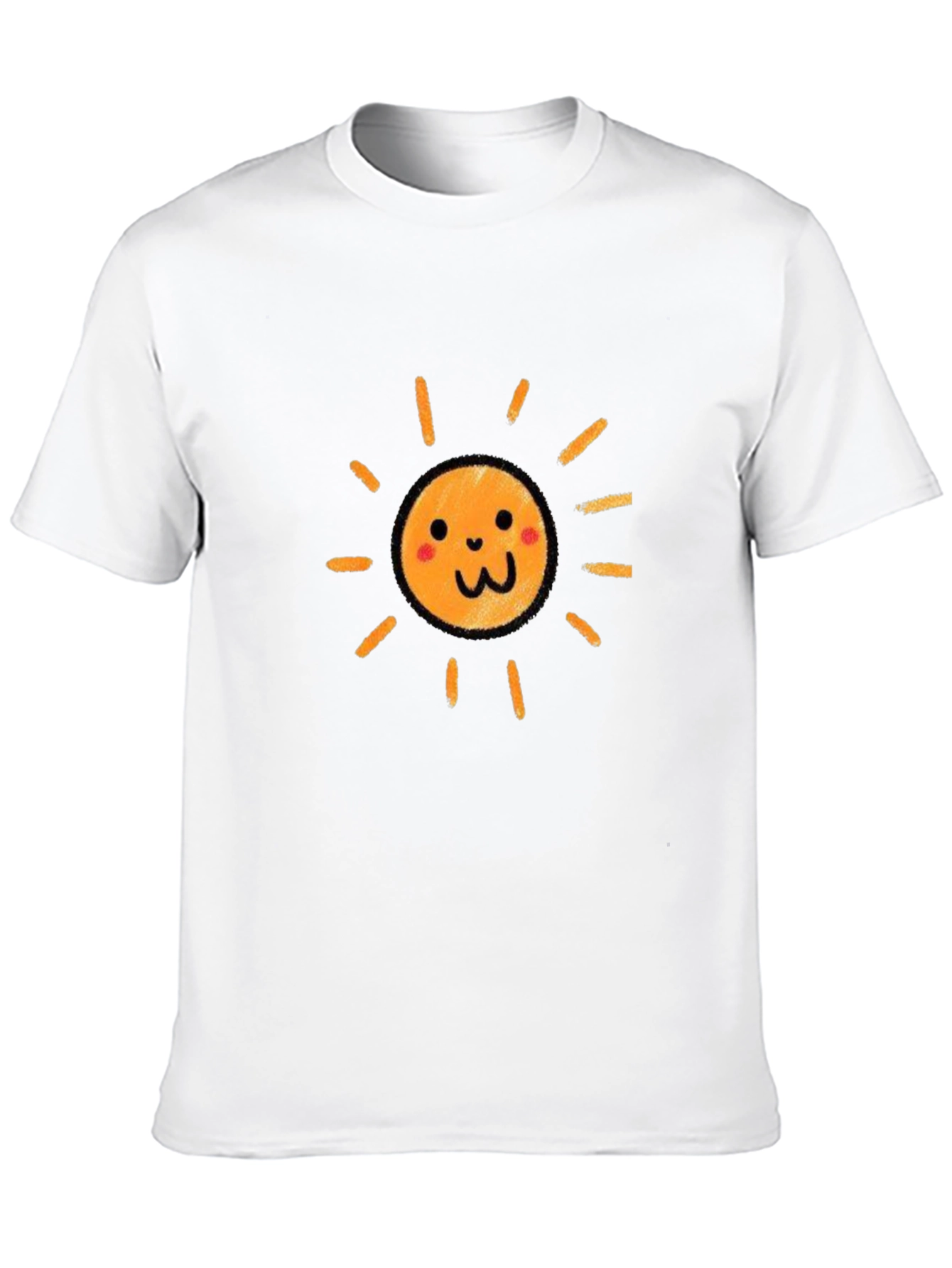 Cute Smiling Sun Graphic Black T-Shirt