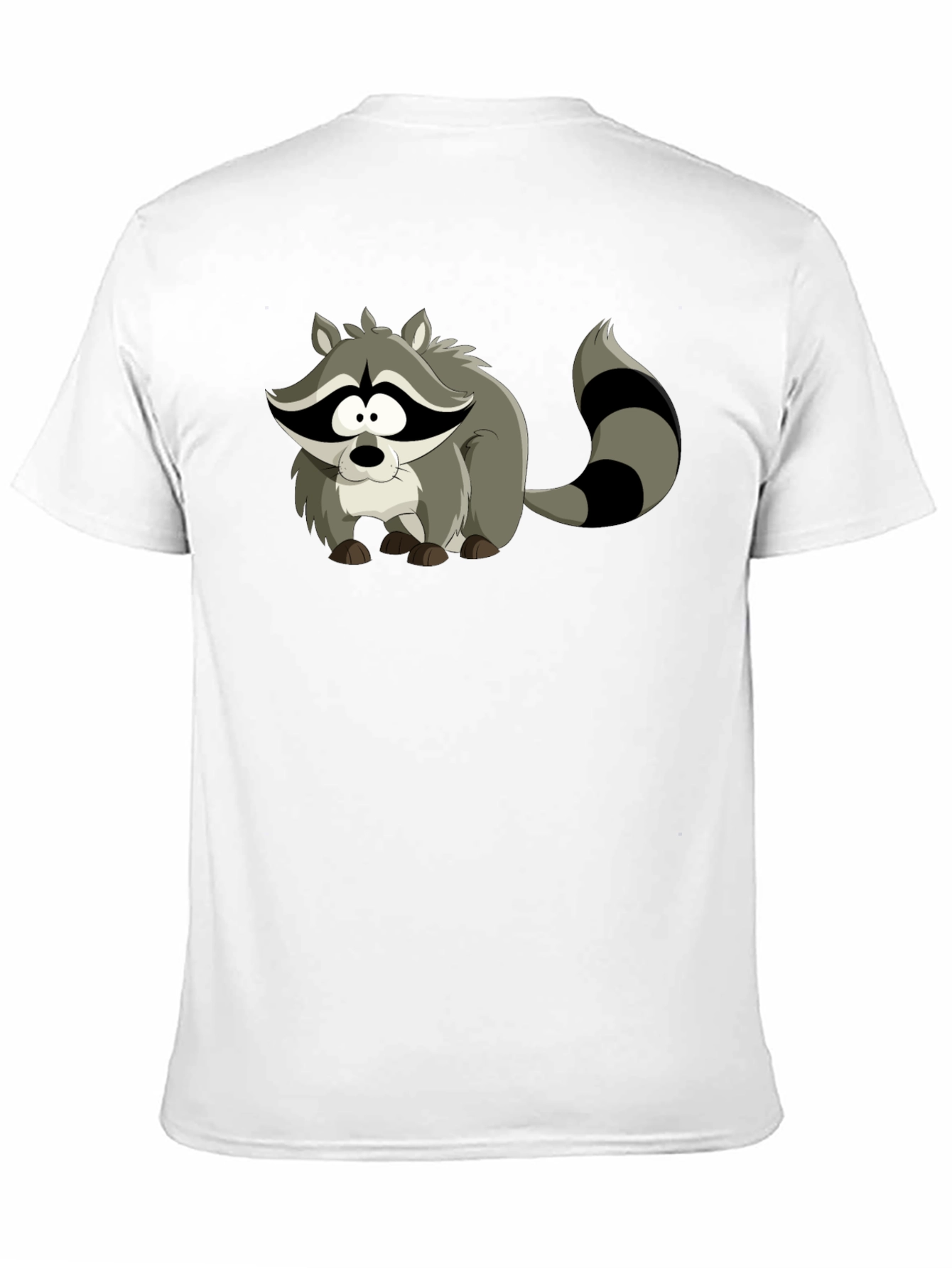 Cartoon Raccoon Black T-Shirt
