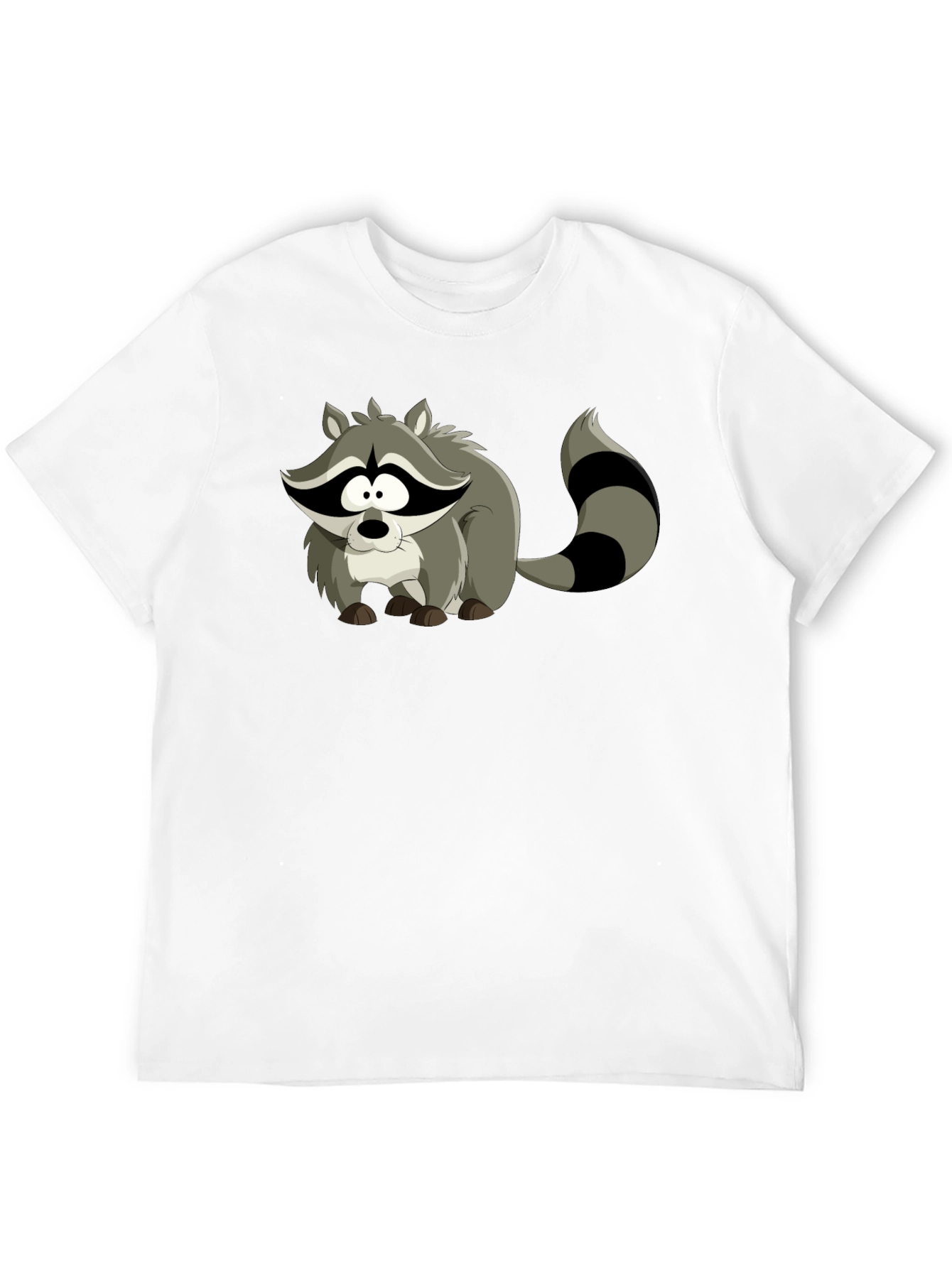 Cartoon Raccoon Black T-Shirt