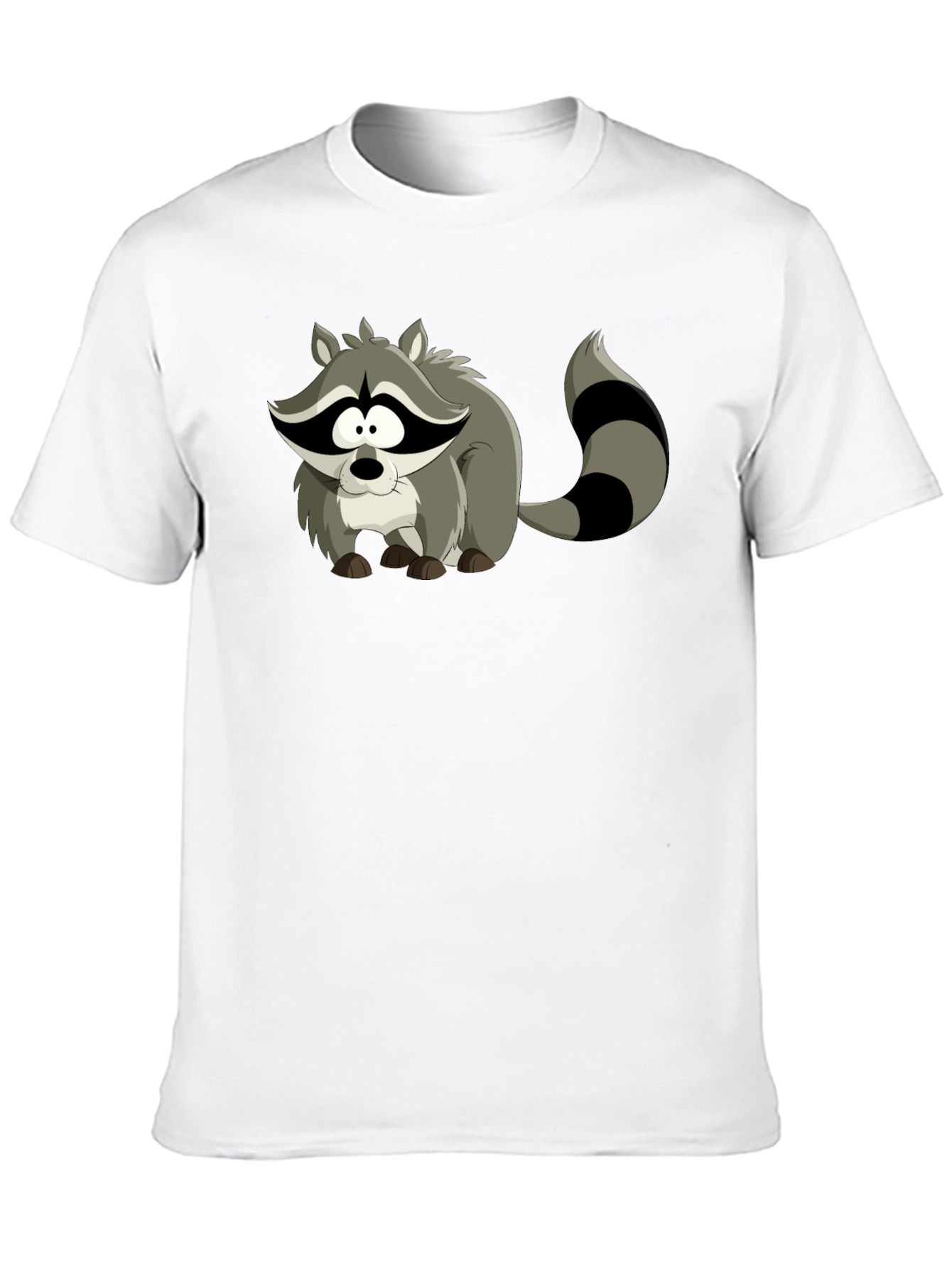Cartoon Raccoon Black T-Shirt