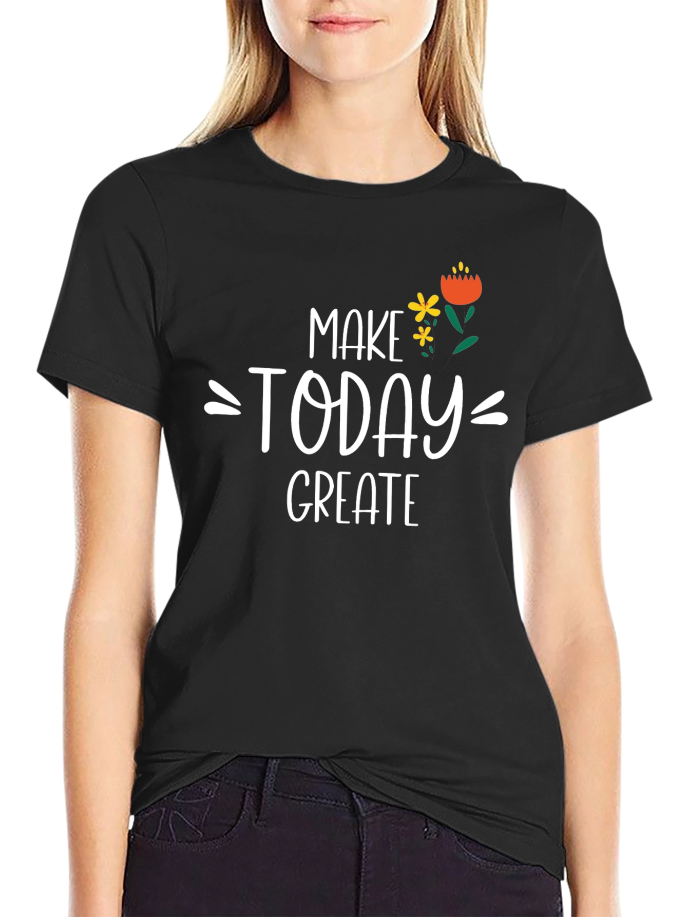 Make Today Great Graphic Tee - Black Cotton Shirt
