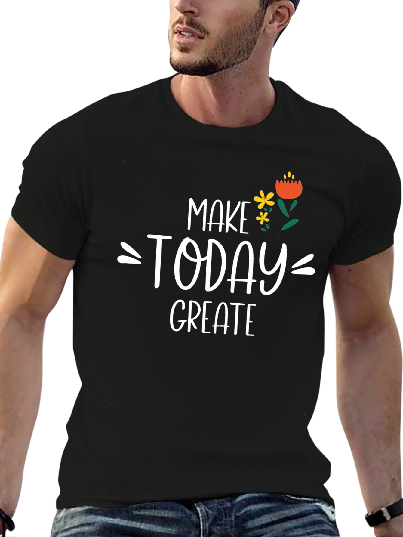Make Today Great Graphic Tee - Black Cotton Shirt