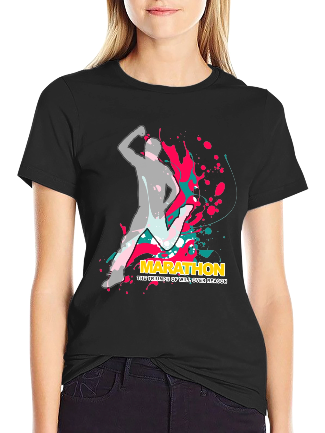 Marathon Triumph Graphic Tee - Mens Black Cotton T-Shirt