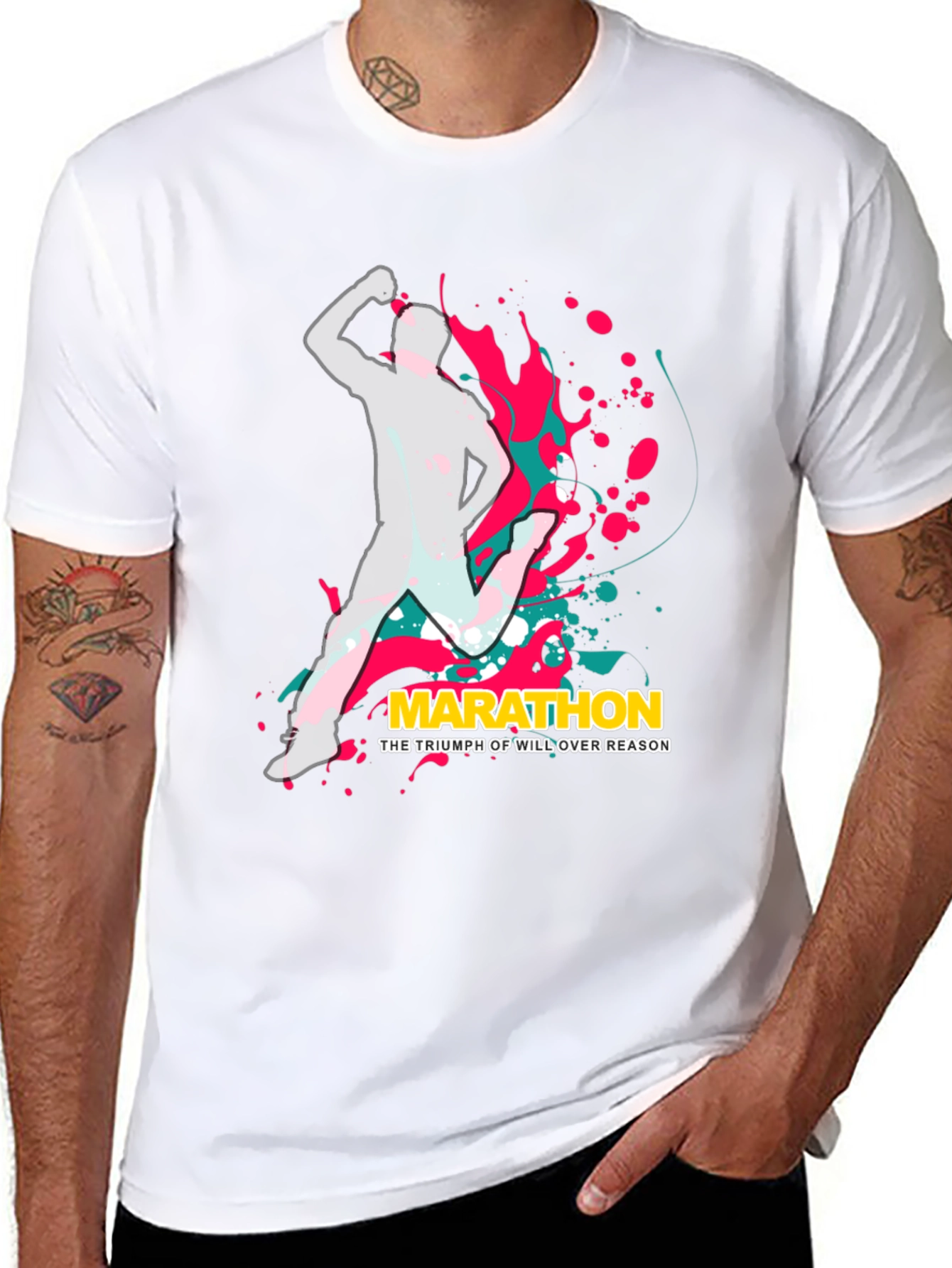 Marathon Triumph Graphic Tee - Mens Black Cotton T-Shirt