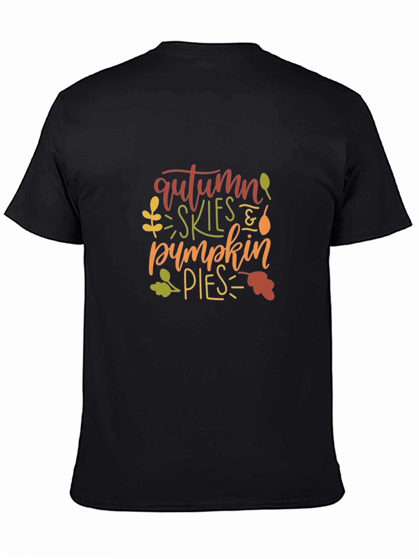 Autumn Skies & Pumpkin Pies Black T-Shirt