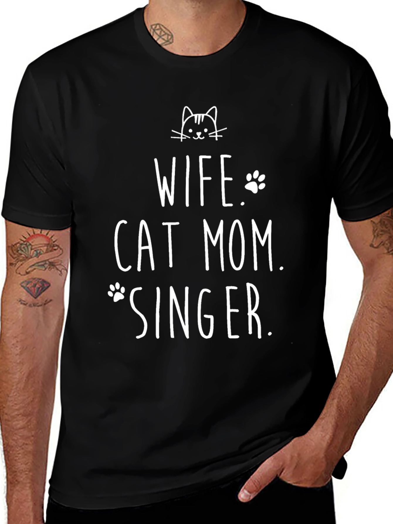 Wife Cat Mom Singer T-Shirt