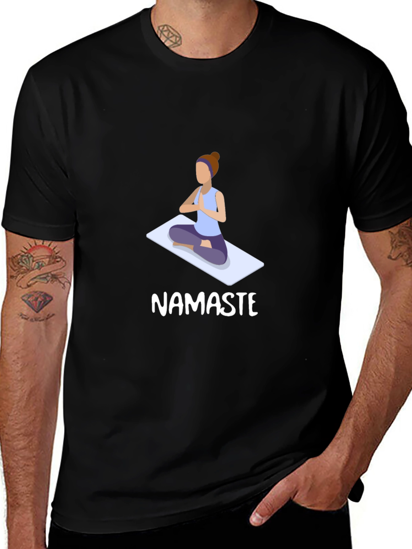 Namaste Yoga Meditation Graphic T-Shirt