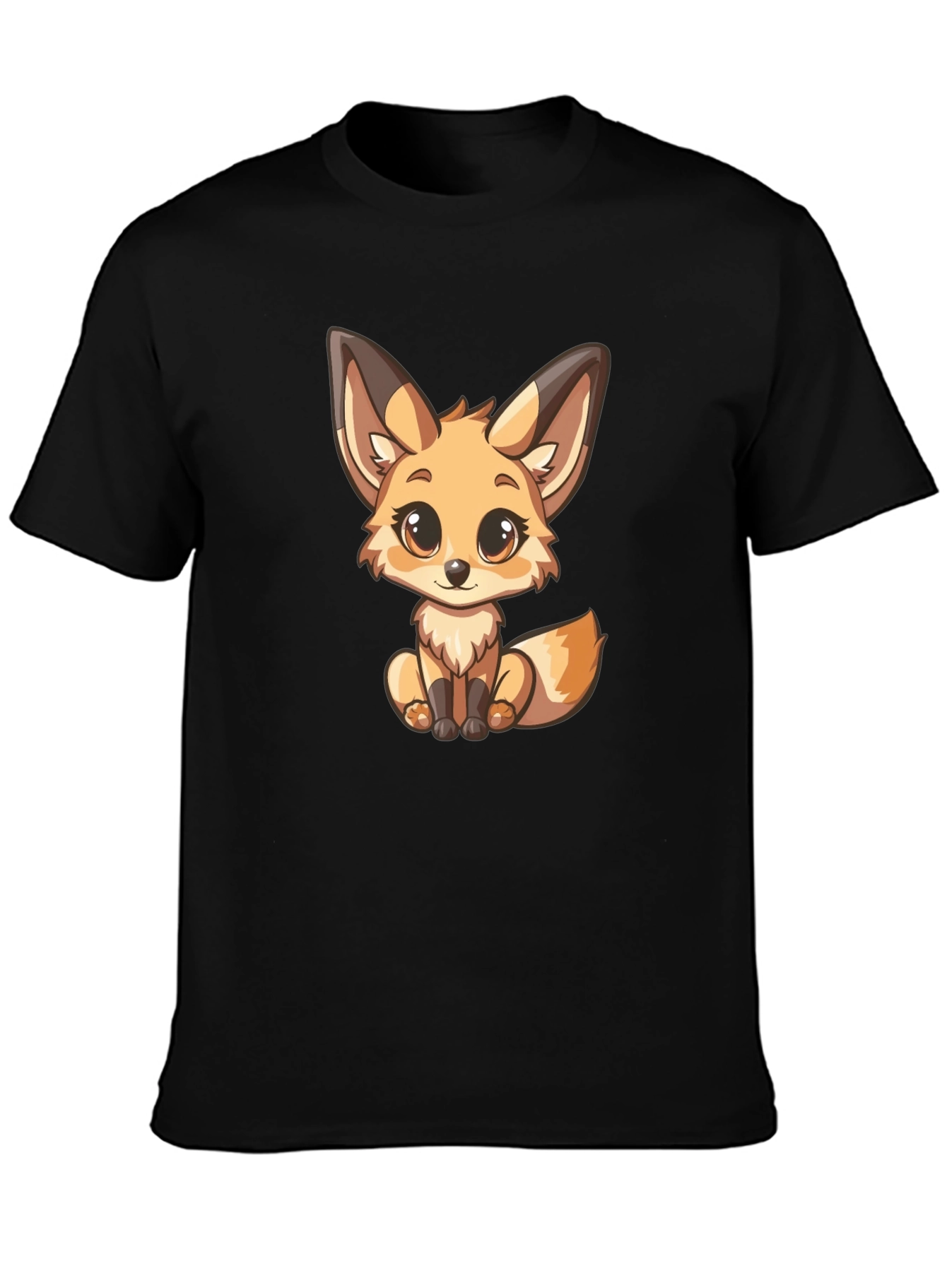 Cute Fox Graphic T-Shirt - Unisex Black Tee