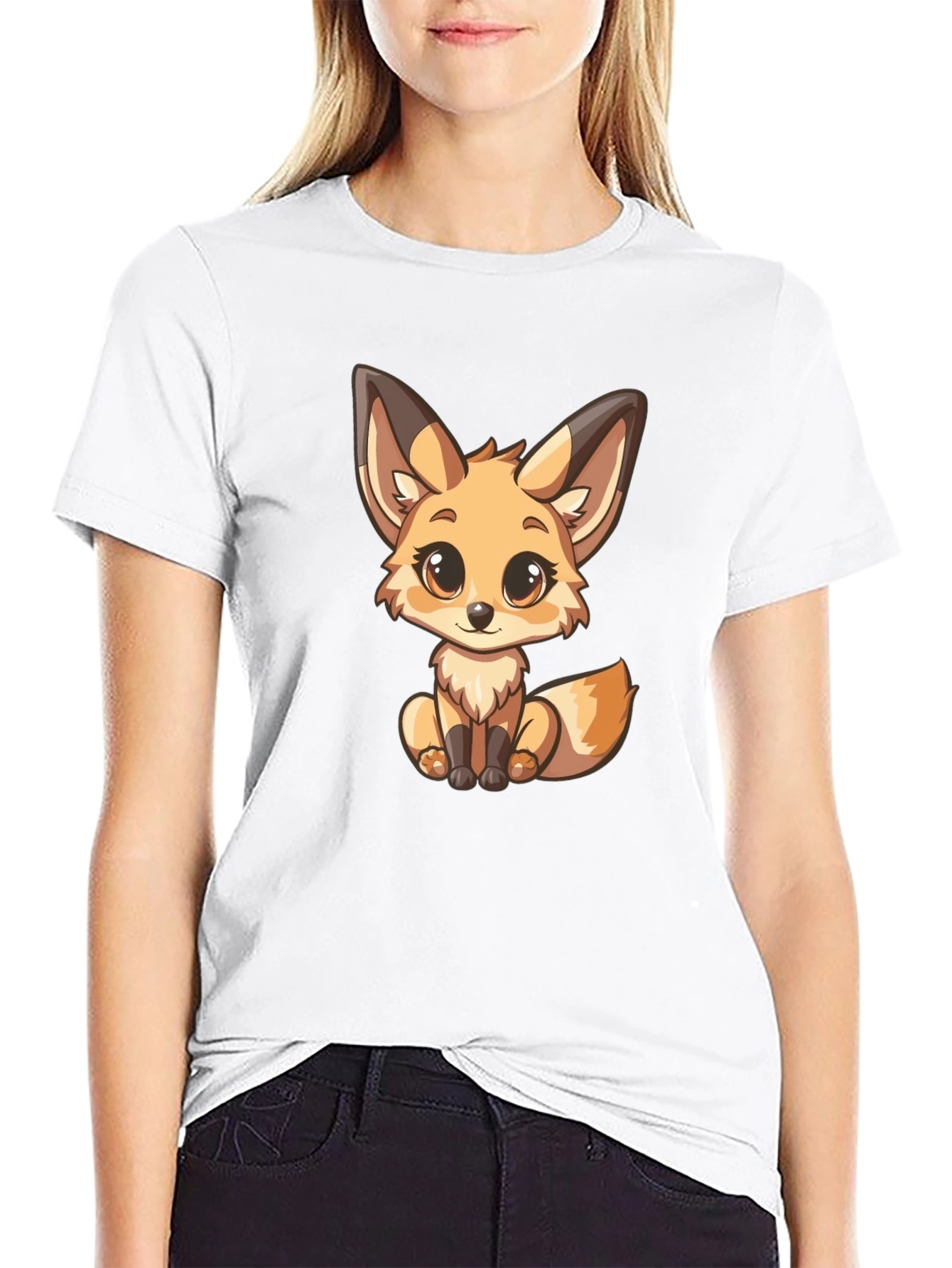 Cute Fox Graphic T-Shirt - Unisex Black Tee