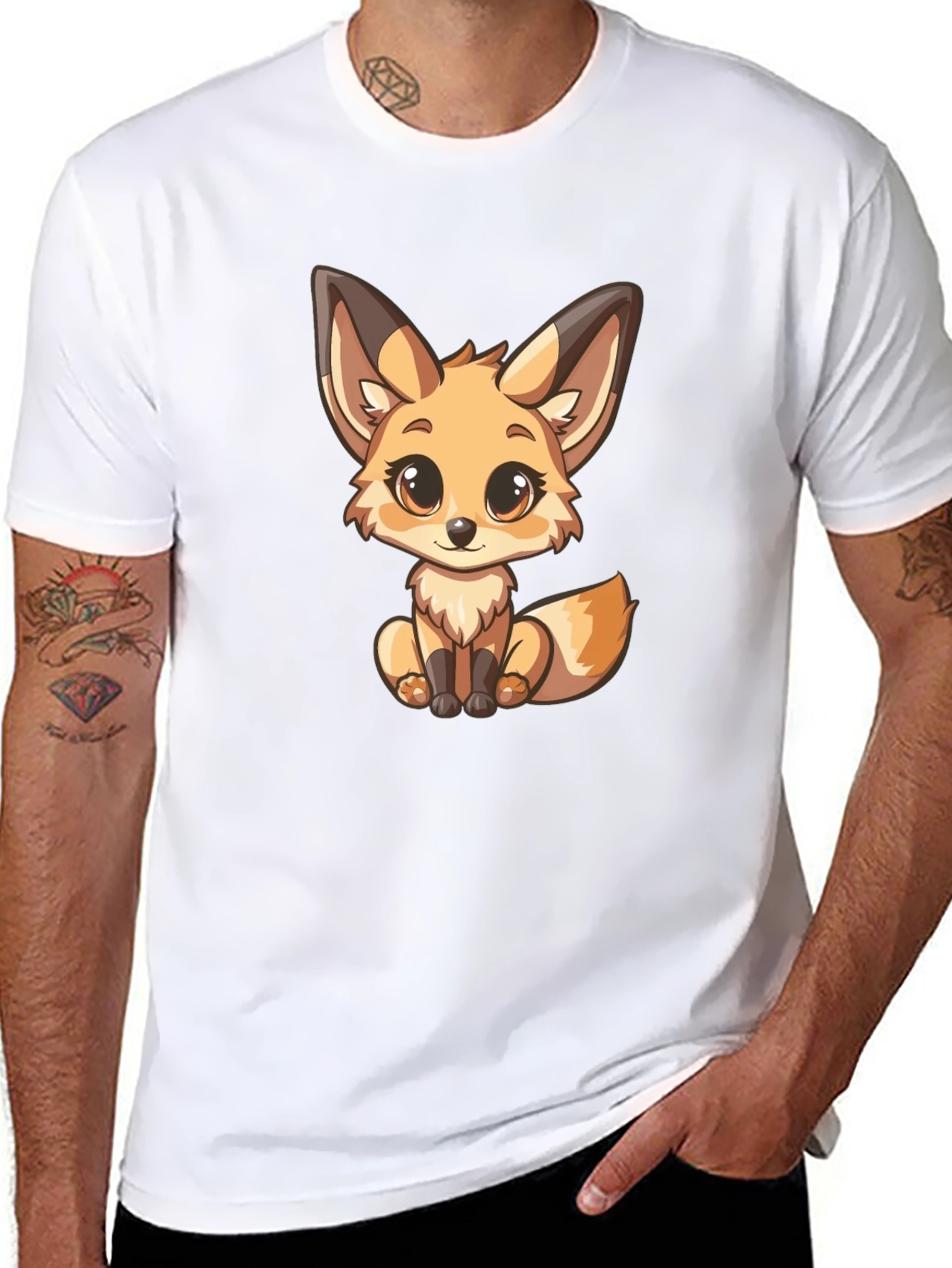 Cute Fox Graphic T-Shirt - Unisex Black Tee