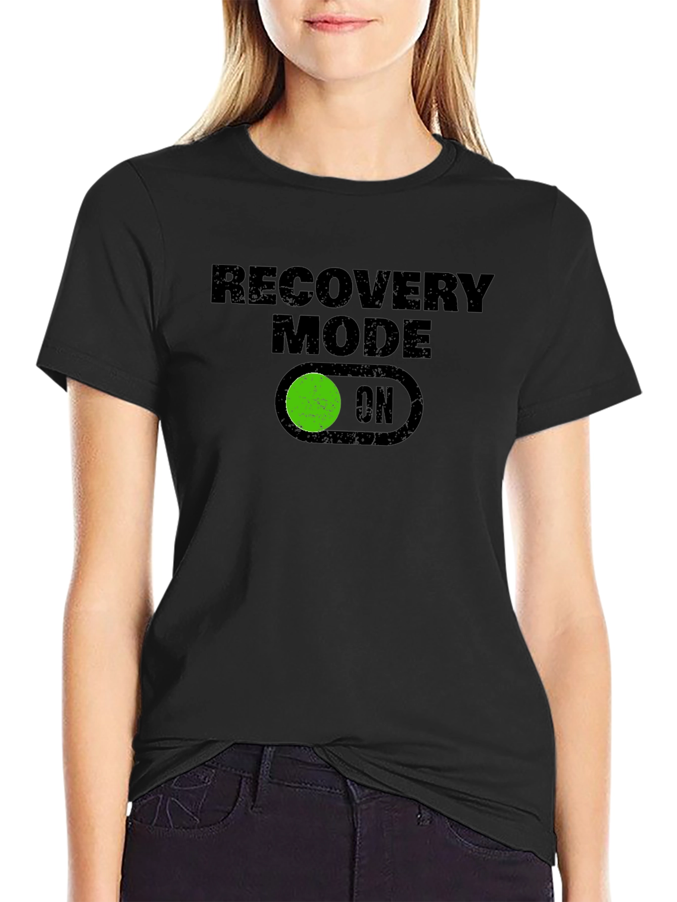 Recovery Mode ON Graphic Tee - Black T-Shirt