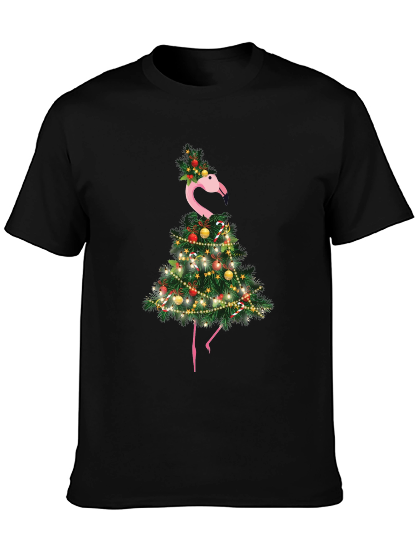 Festive Flamingo Christmas Tree T-Shirt
