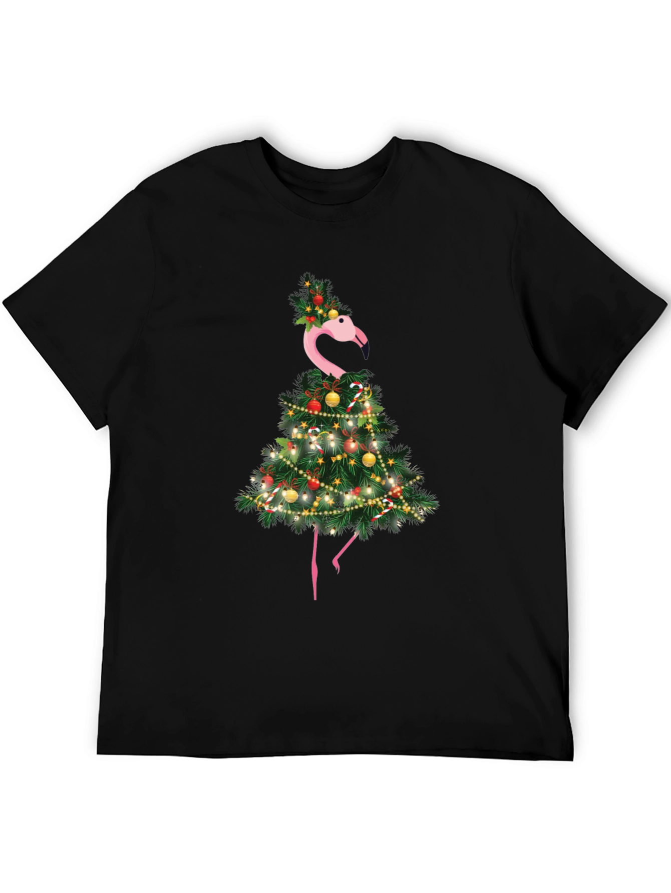 Festive Flamingo Christmas Tree T-Shirt