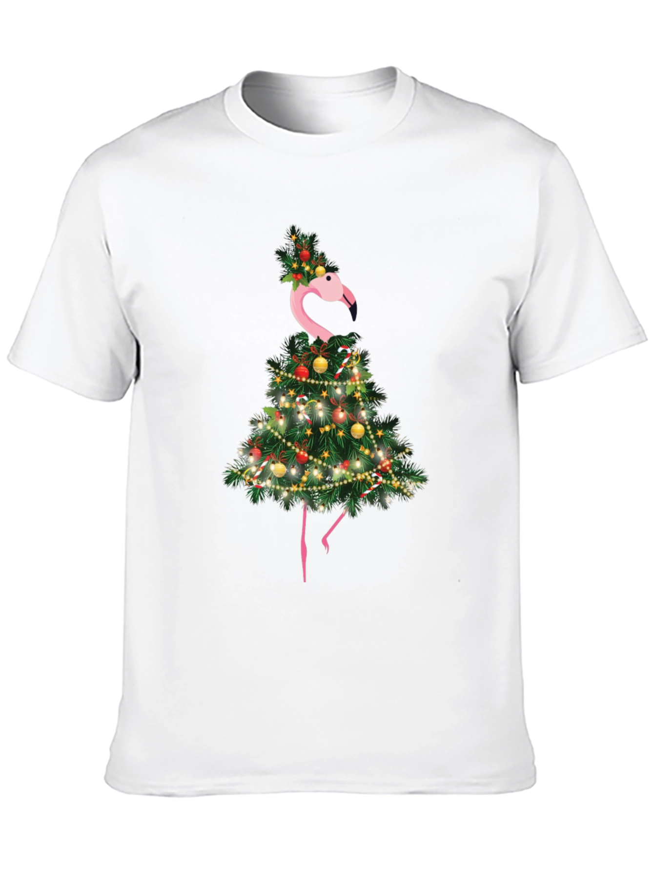 Festive Flamingo Christmas Tree T-Shirt