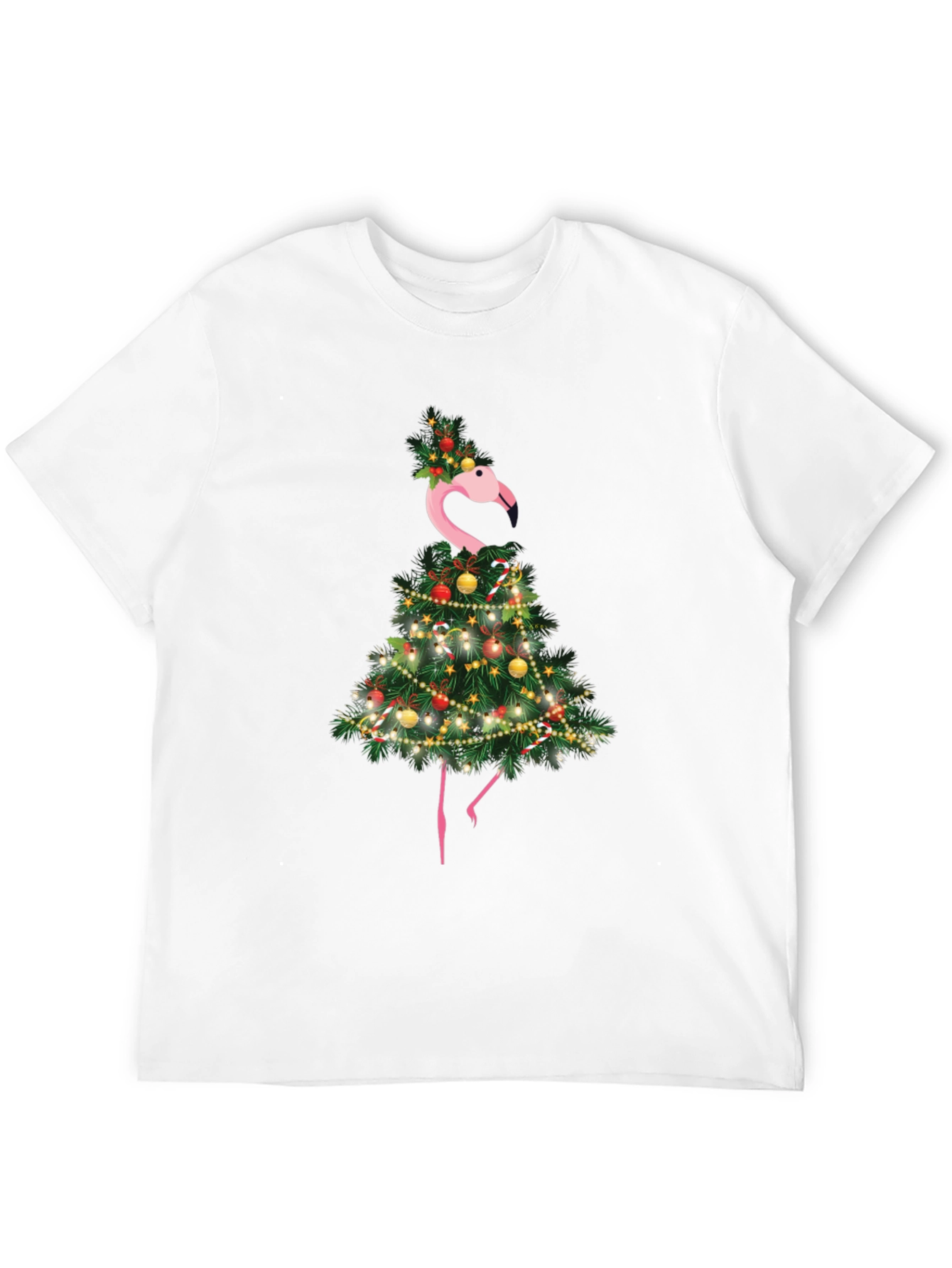 Festive Flamingo Christmas Tree T-Shirt
