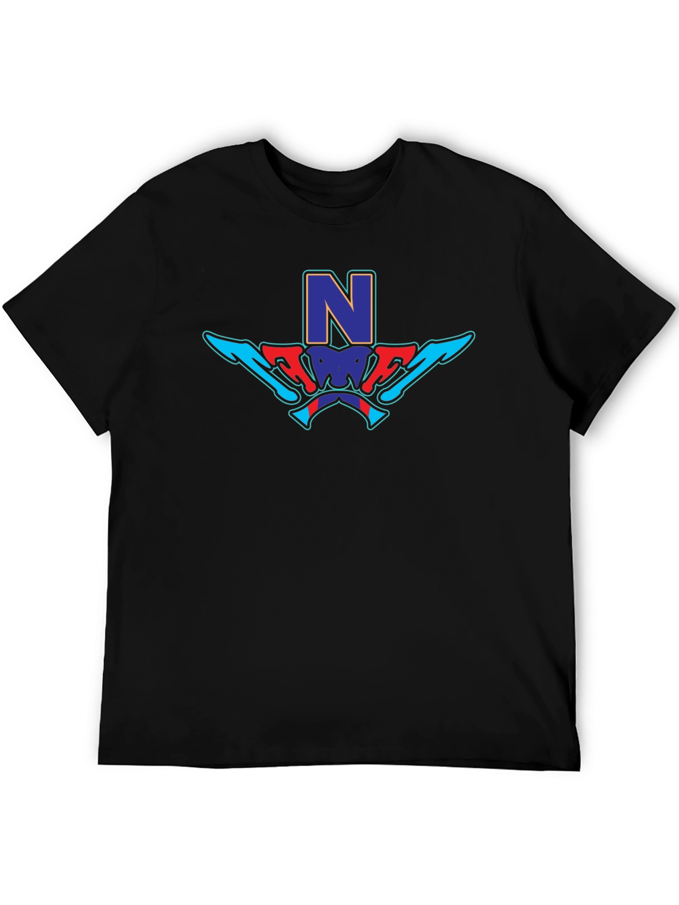 Stylish Black Graphic Tee - N Design