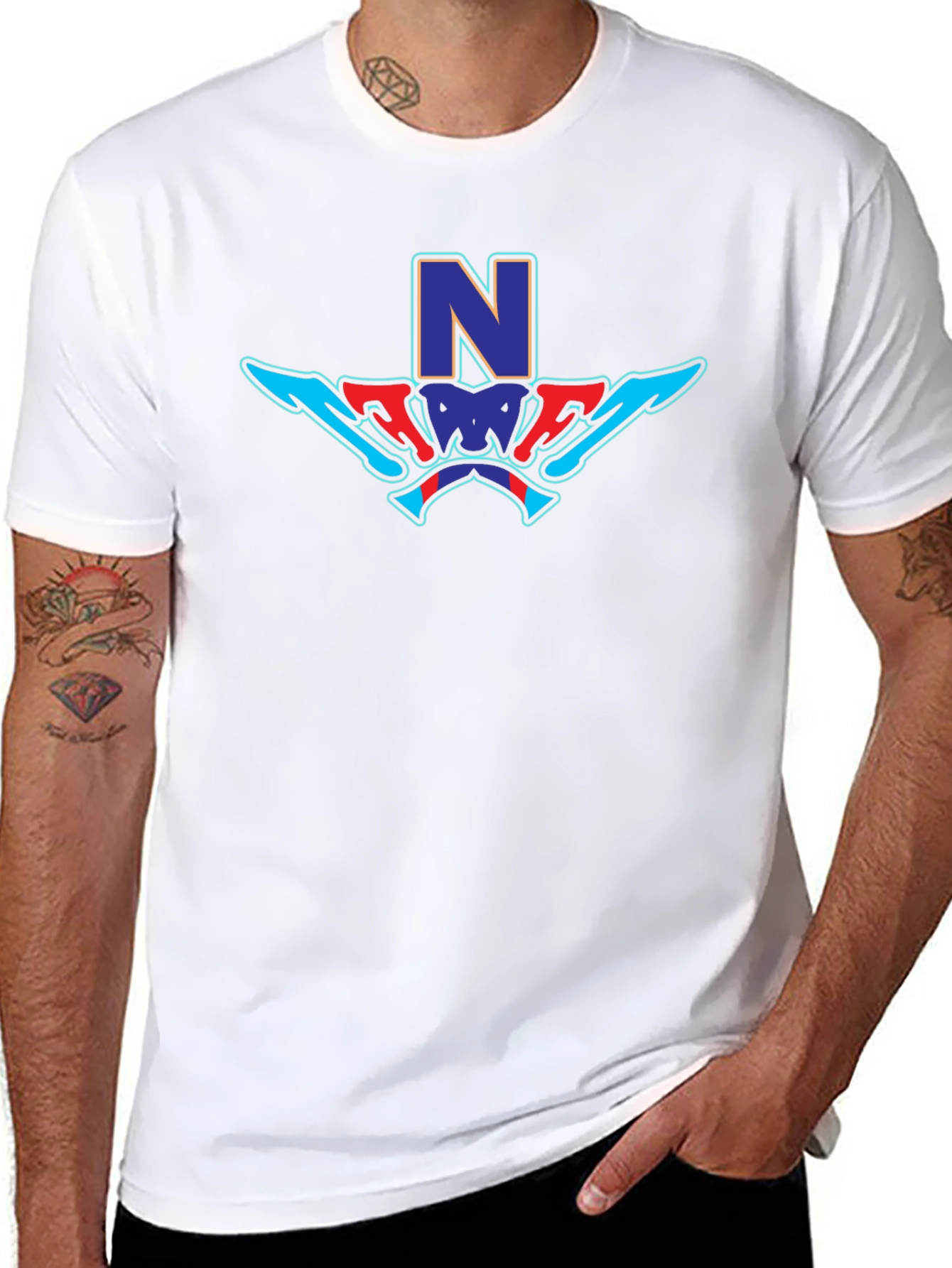 Stylish Black Graphic Tee - N Design