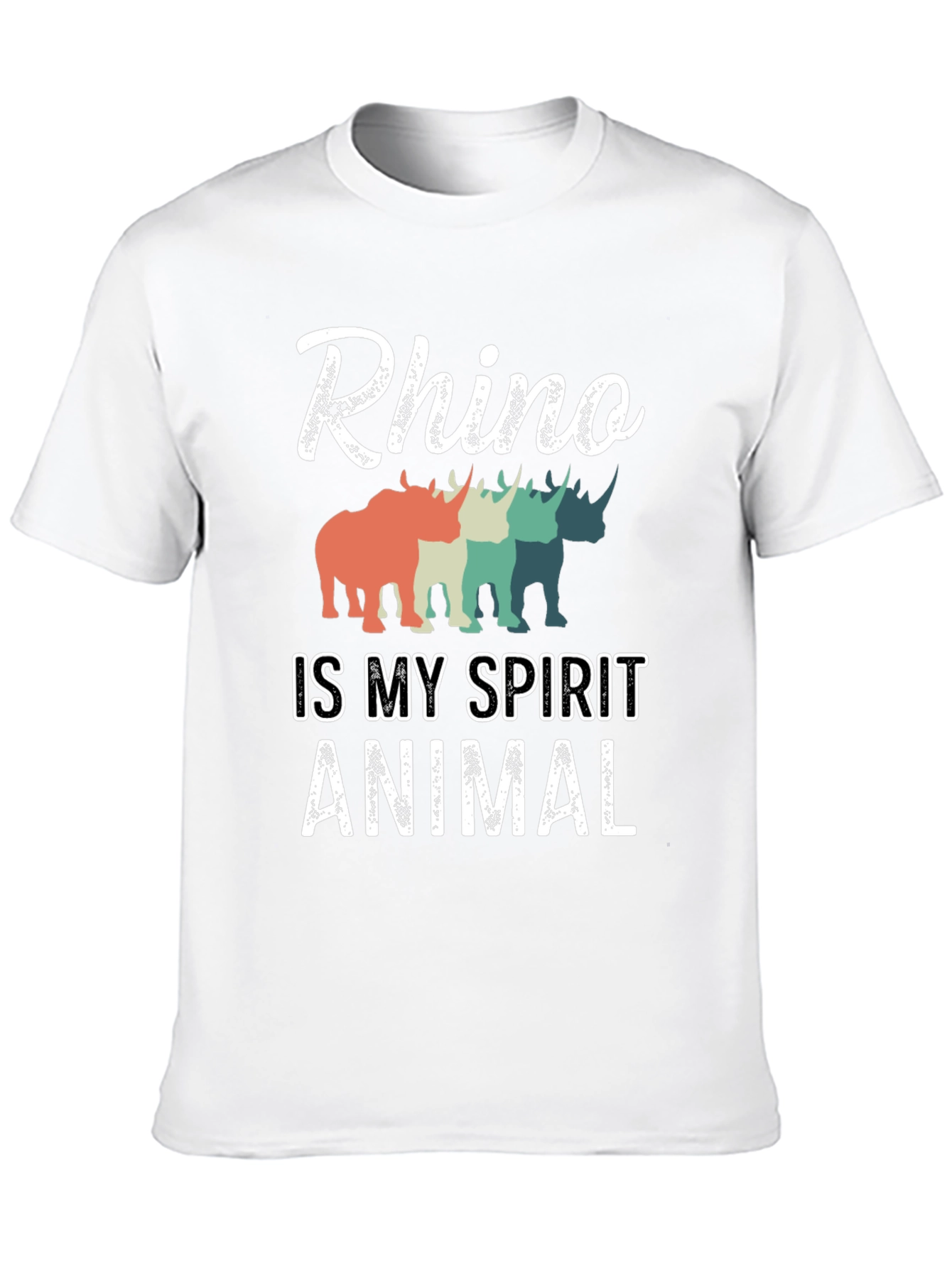 Rhino Spirit Animal Graphic Tee - Trendy T-Shirt