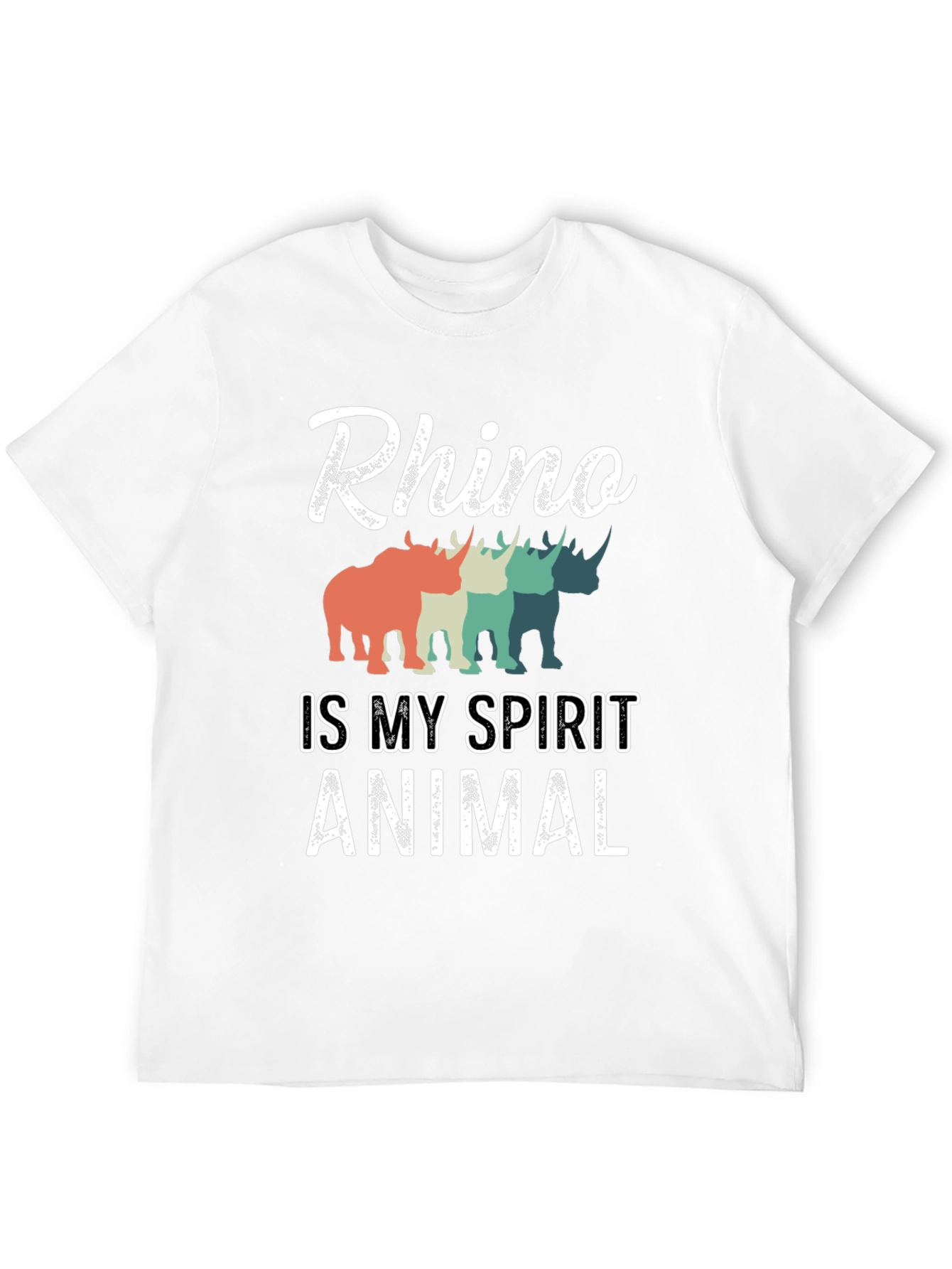 Rhino Spirit Animal Graphic Tee - Trendy T-Shirt