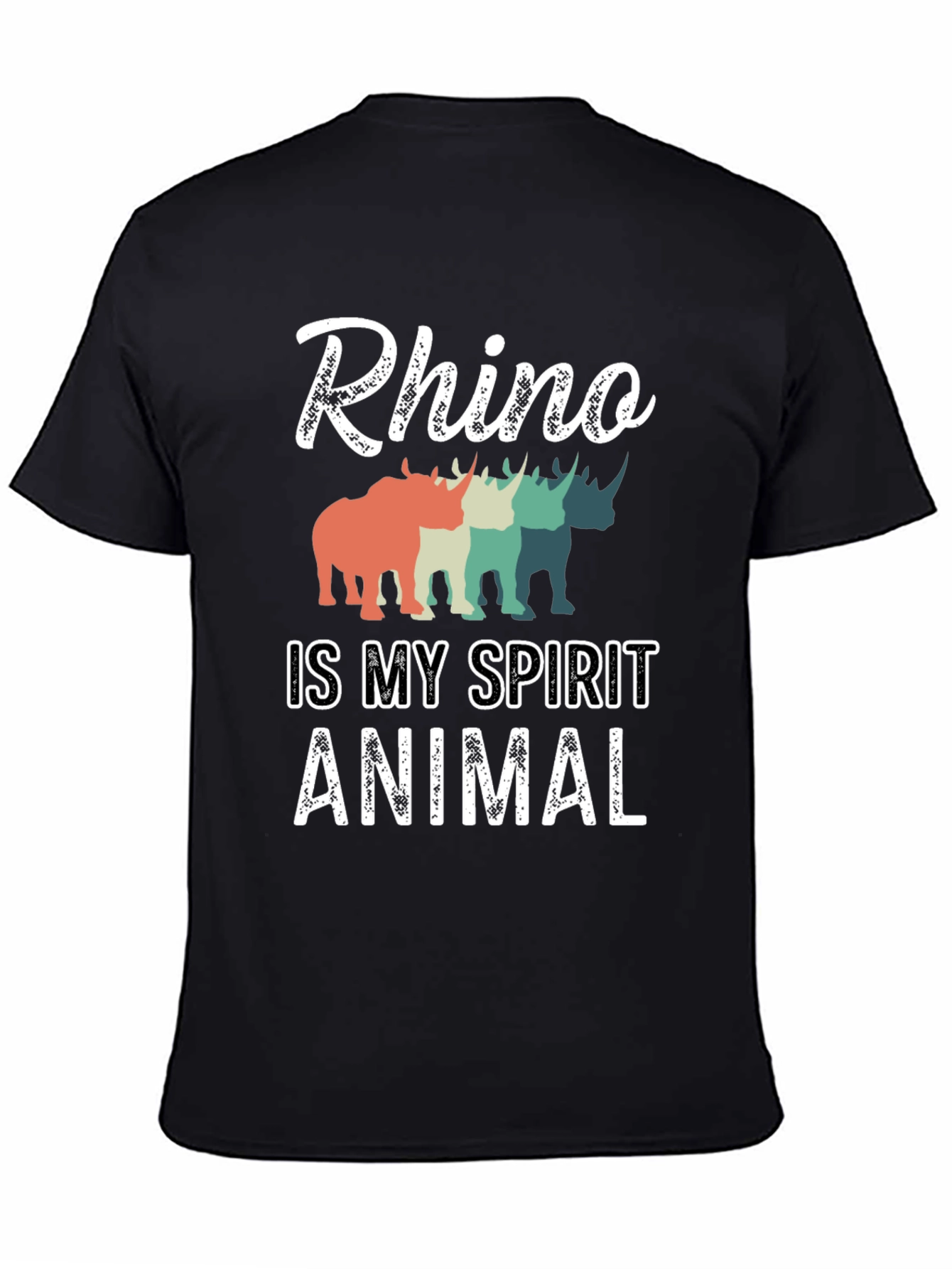 Rhino Spirit Animal Graphic Tee - Trendy T-Shirt