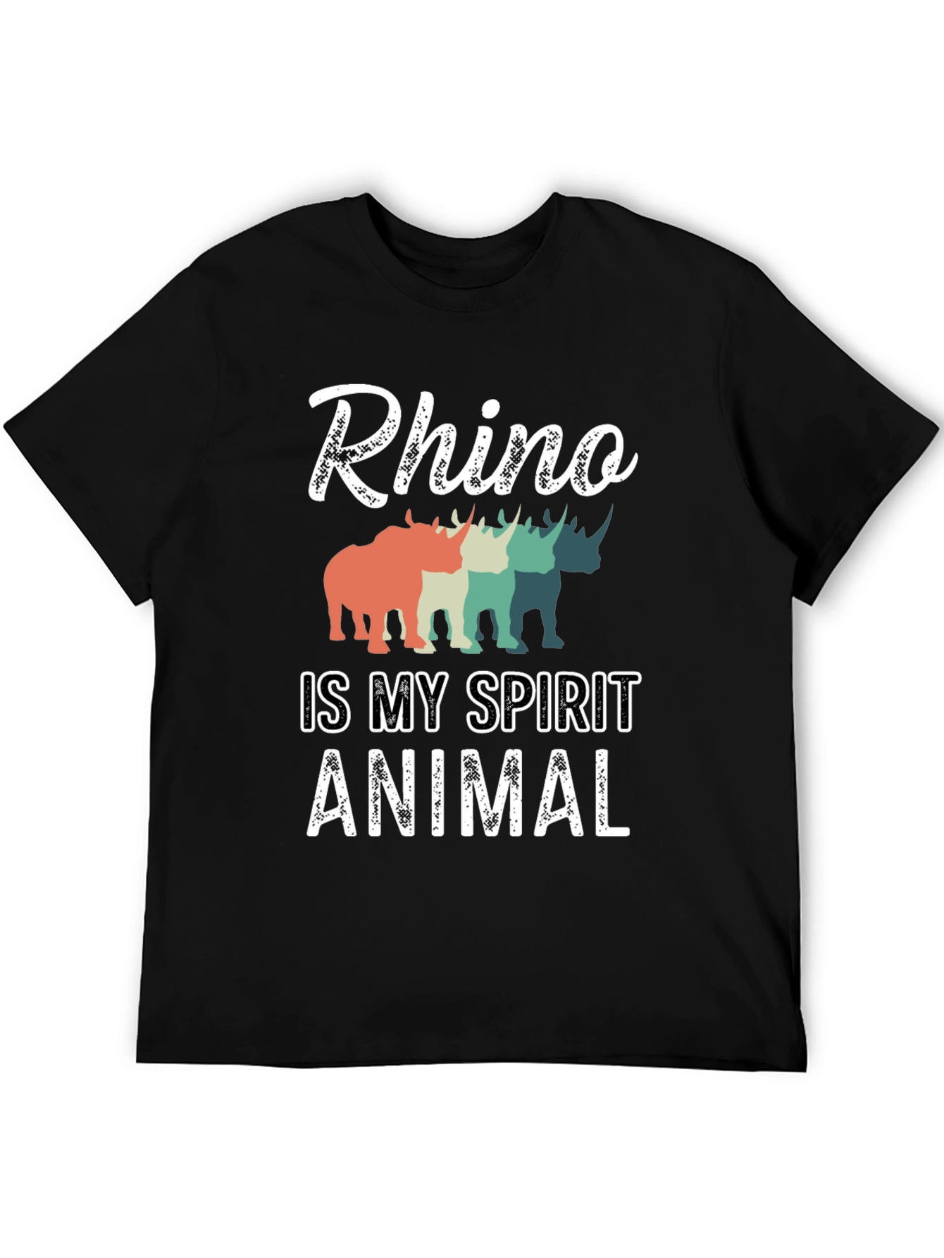 Rhino Spirit Animal Graphic Tee - Trendy T-Shirt