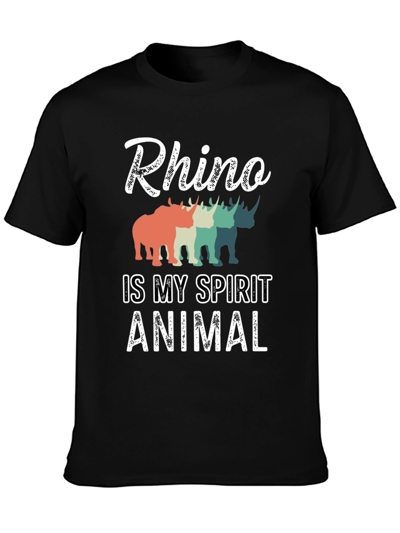 Rhino Spirit Animal Graphic Tee - Trendy T-Shirt
