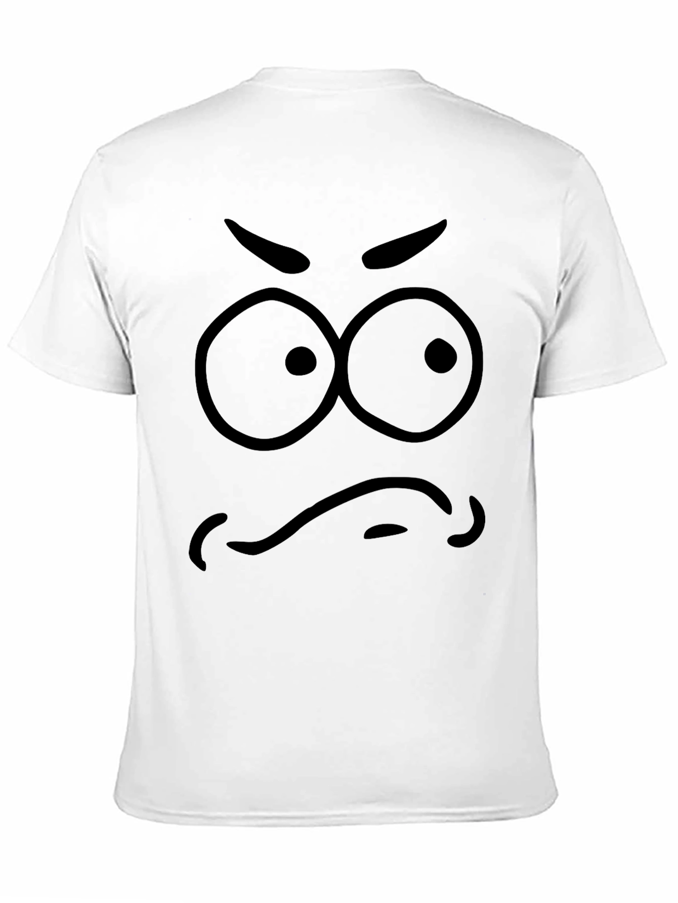 Funny Angry Face Graphic Print Black T-Shirt