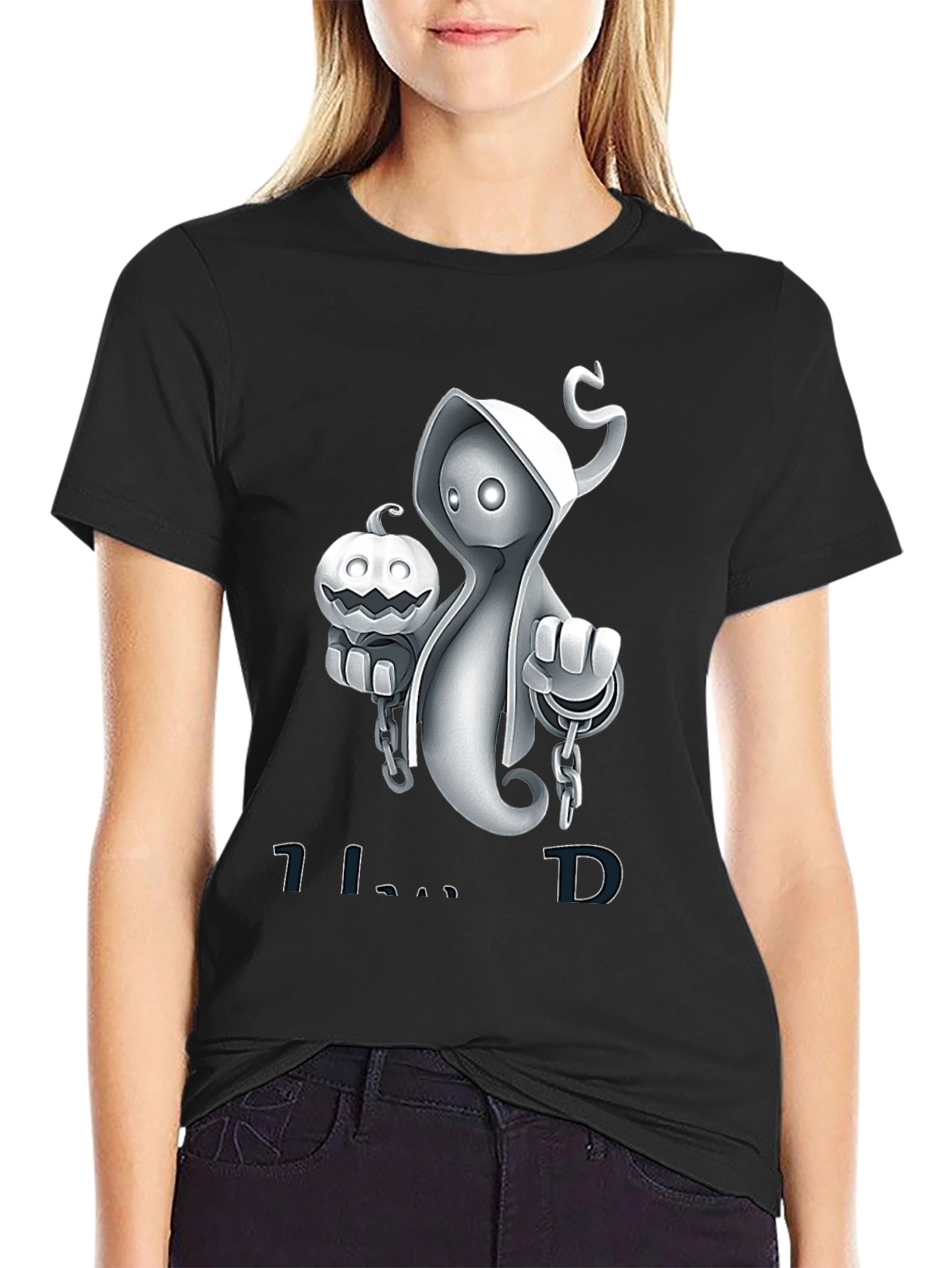 Spooky Ghost Pumpkin Halloween T-Shirt