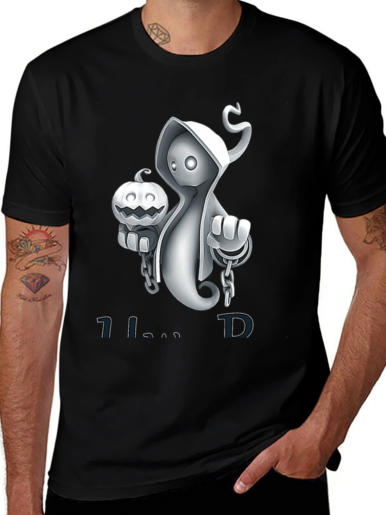 Spooky Ghost Pumpkin Halloween T-Shirt