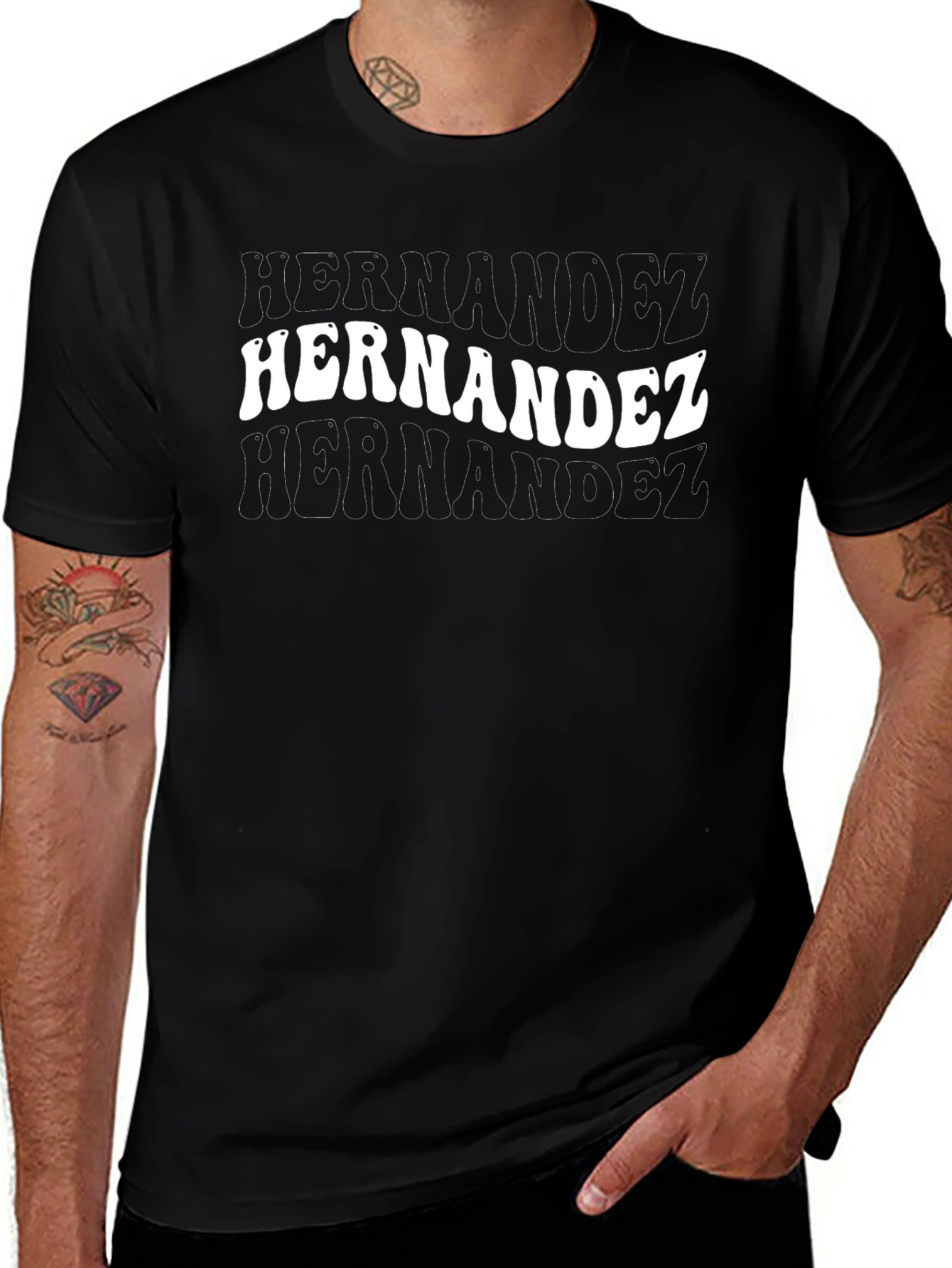 Hernandez Retro Style Black T-Shirt