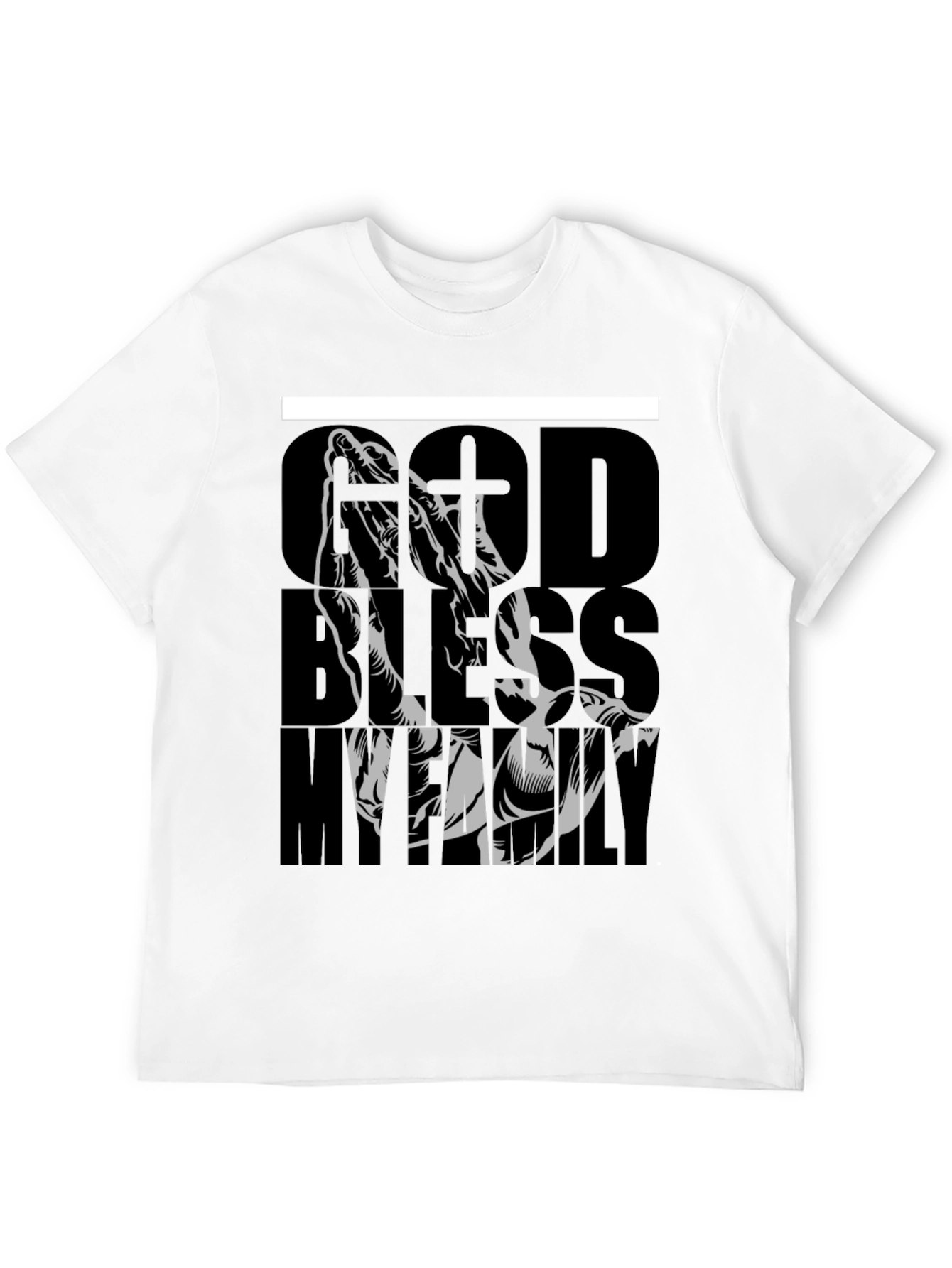God Bless My Family Graphic Tee - Black