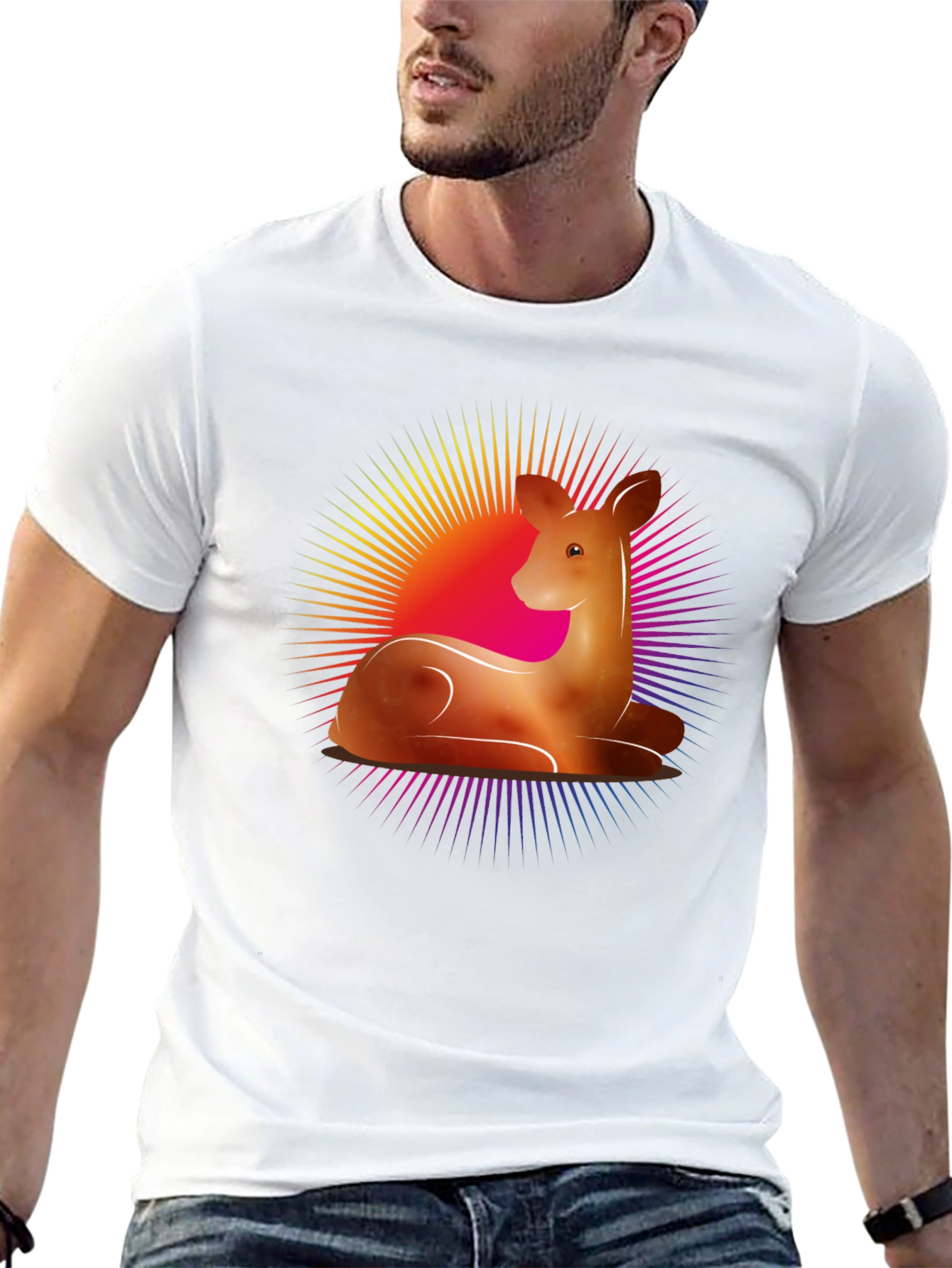 Deer Graphic Tee - Black Casual Shirt