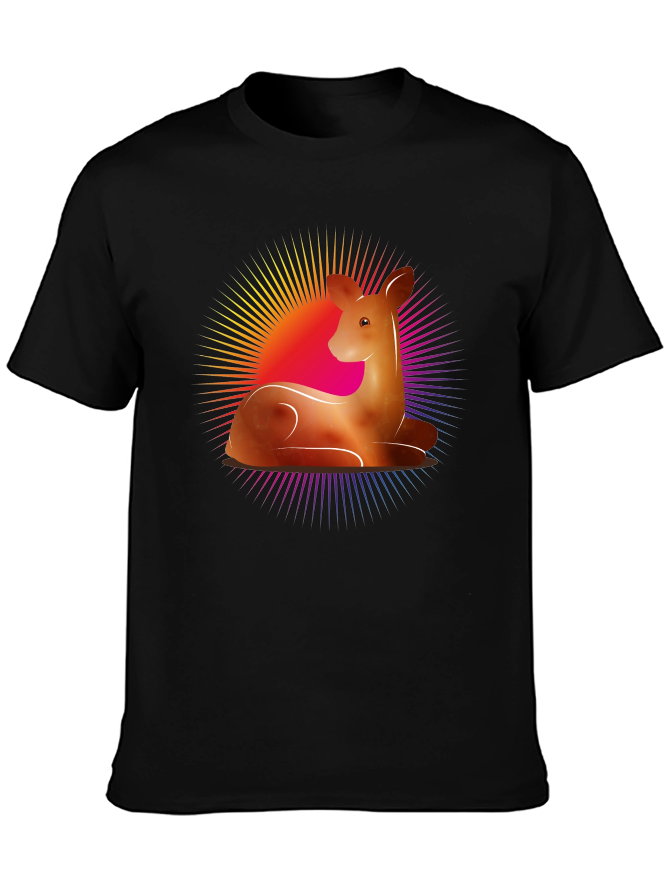 Deer Graphic Tee - Black Casual Shirt