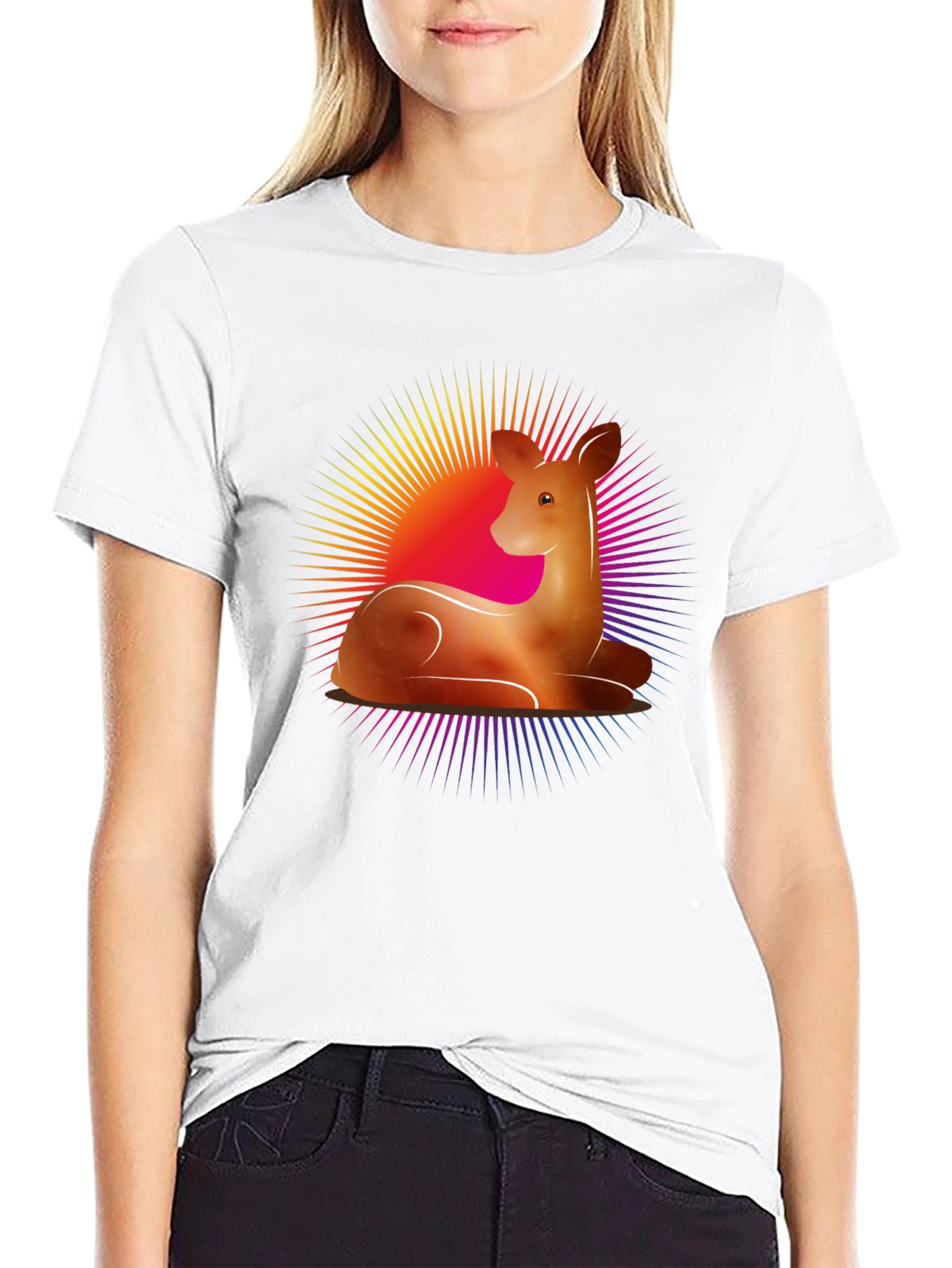 Deer Graphic Tee - Black Casual Shirt