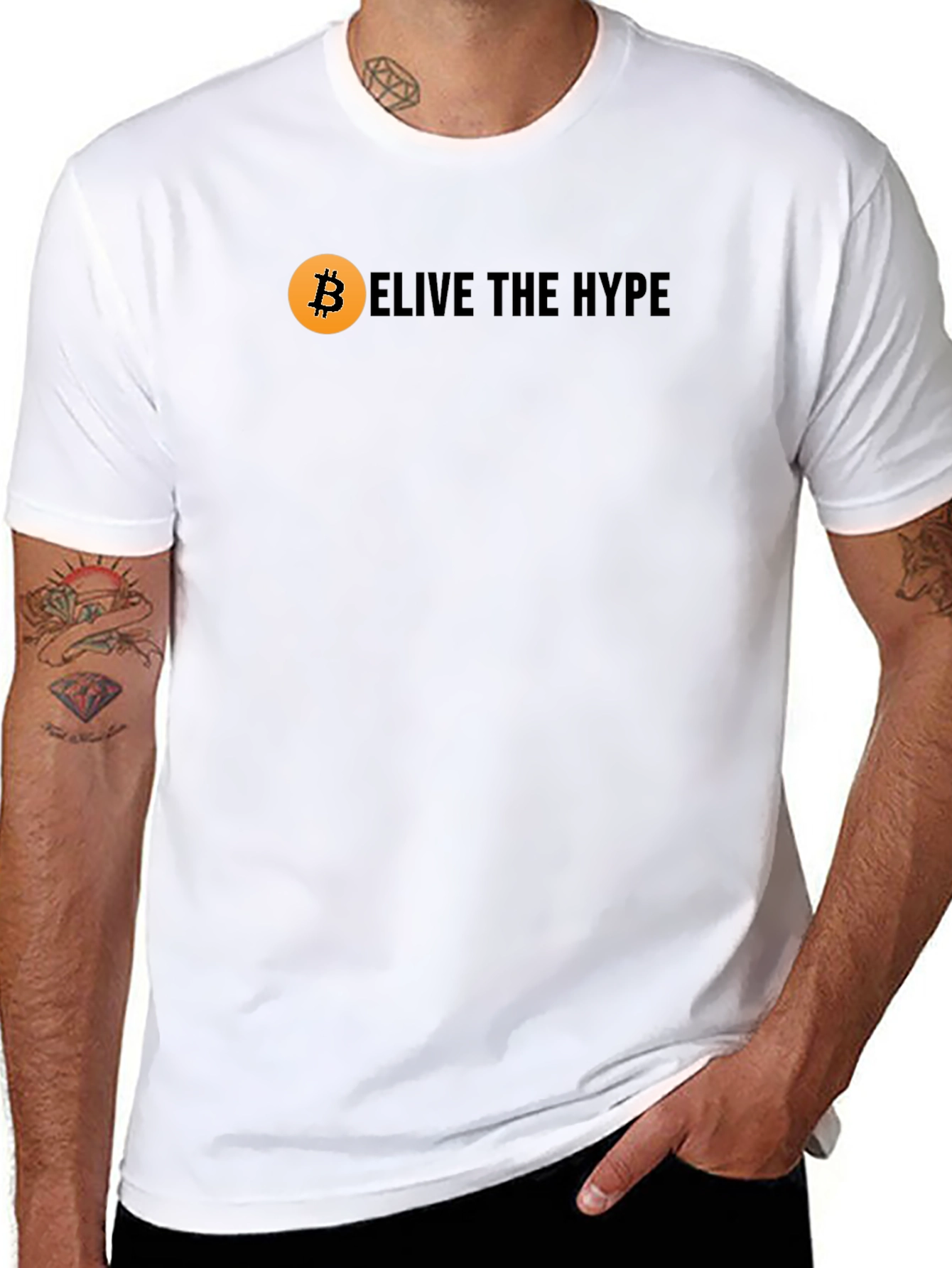 Believe The Hype Bitcoin Black Graphic Tee