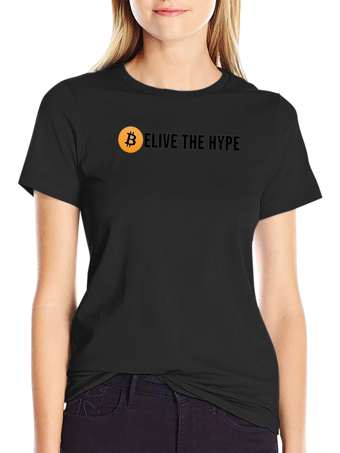 Believe The Hype Bitcoin Black Graphic Tee